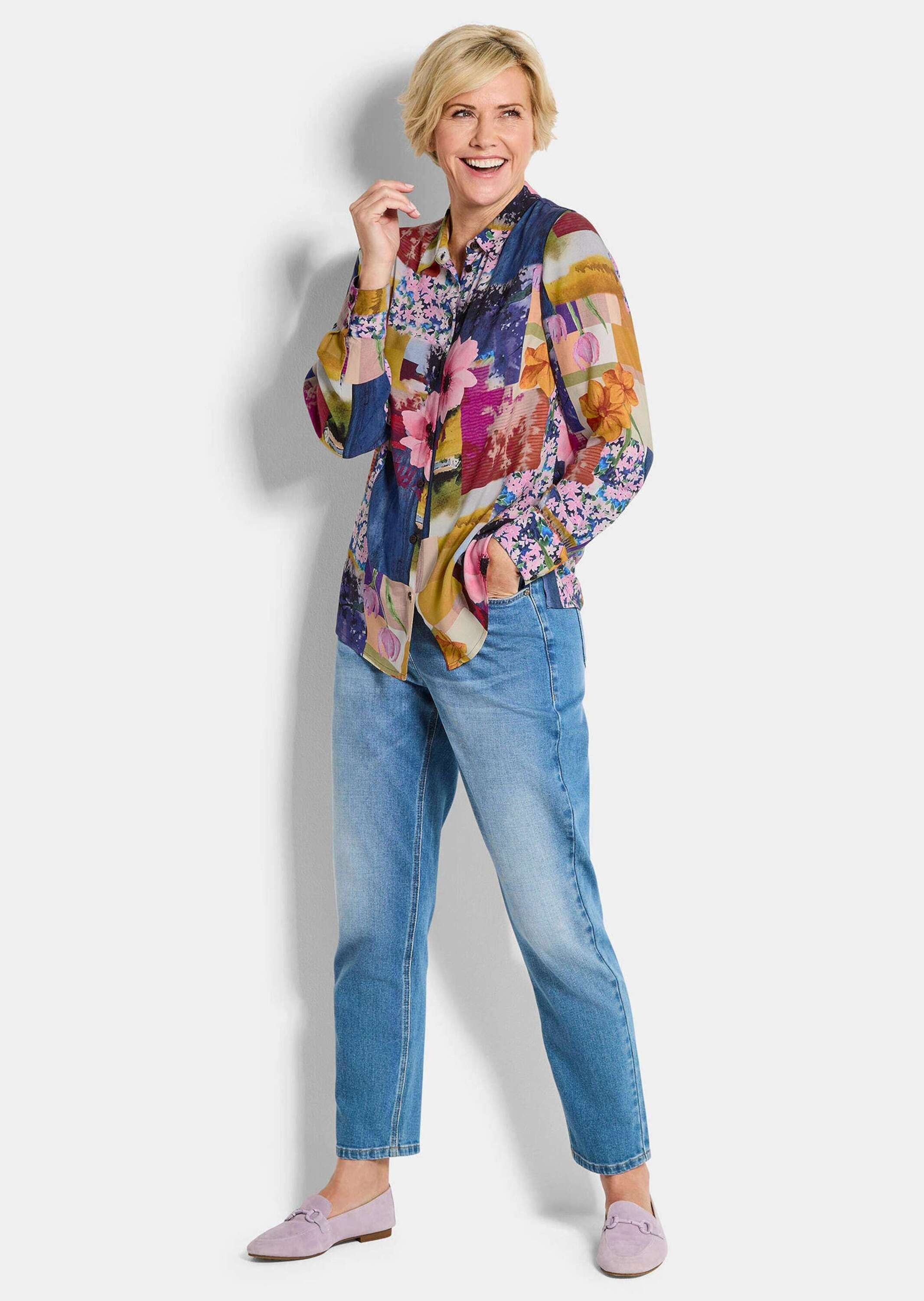 GOLDNER Hemdbluse "Kurzgröße Hemdbluse aus Viskose im Mustermix" günstig online kaufen