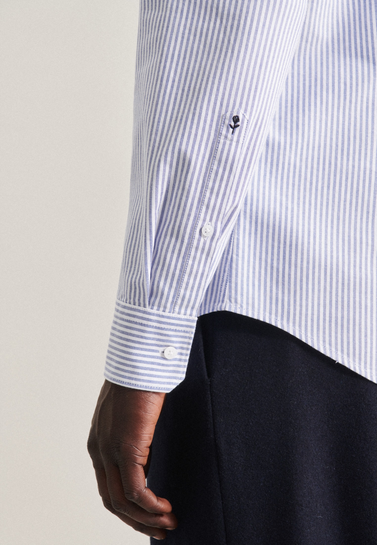 seidensticker Businesshemd »Shaped«, Shaped Langarm Button-Down-Kragen Streifen