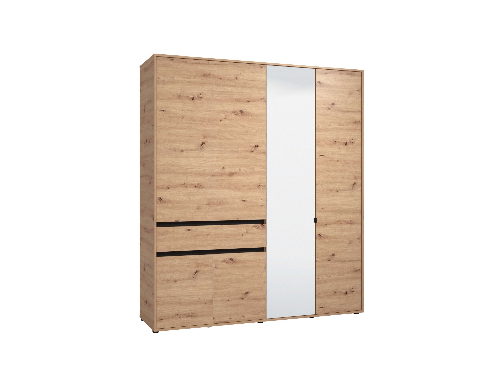 INOSIGN Kleiderschrank »Corbett, grifflose Optik, FSC-zertifziert, Made in Europe«, (138 oder 182,5cm breit, 211cm hoch und 54,5cm tief), mit Spiegel, 1 Schublade und Innenausstattung