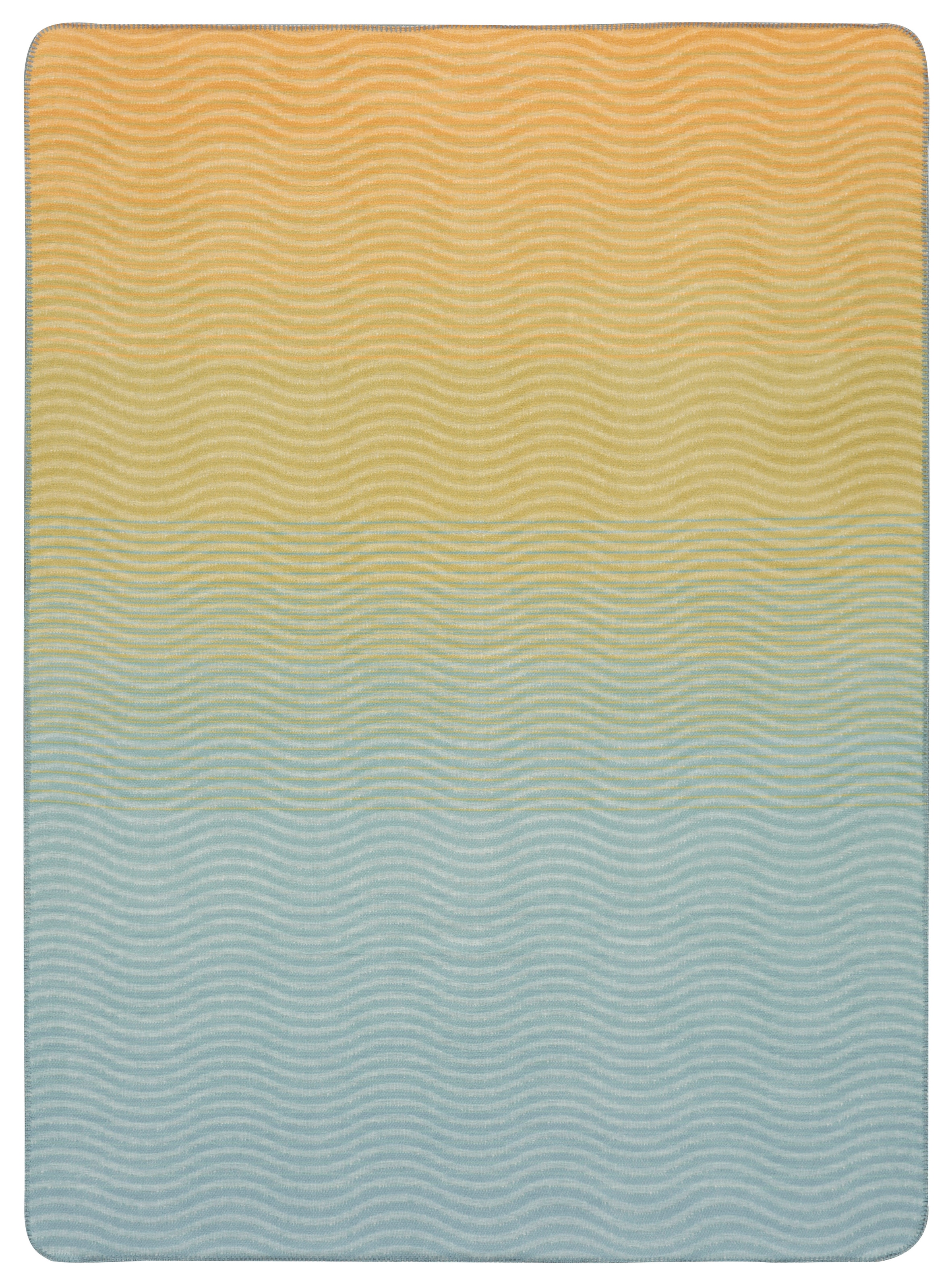 Wohndecke BIEDERLACK, B:150cm L:200cm, bunt, Baumwolle, Polyacryl, Polyester, Wohndecken, "Wohndecke Ocean Nuance", beschwingtes Wellendessin mit