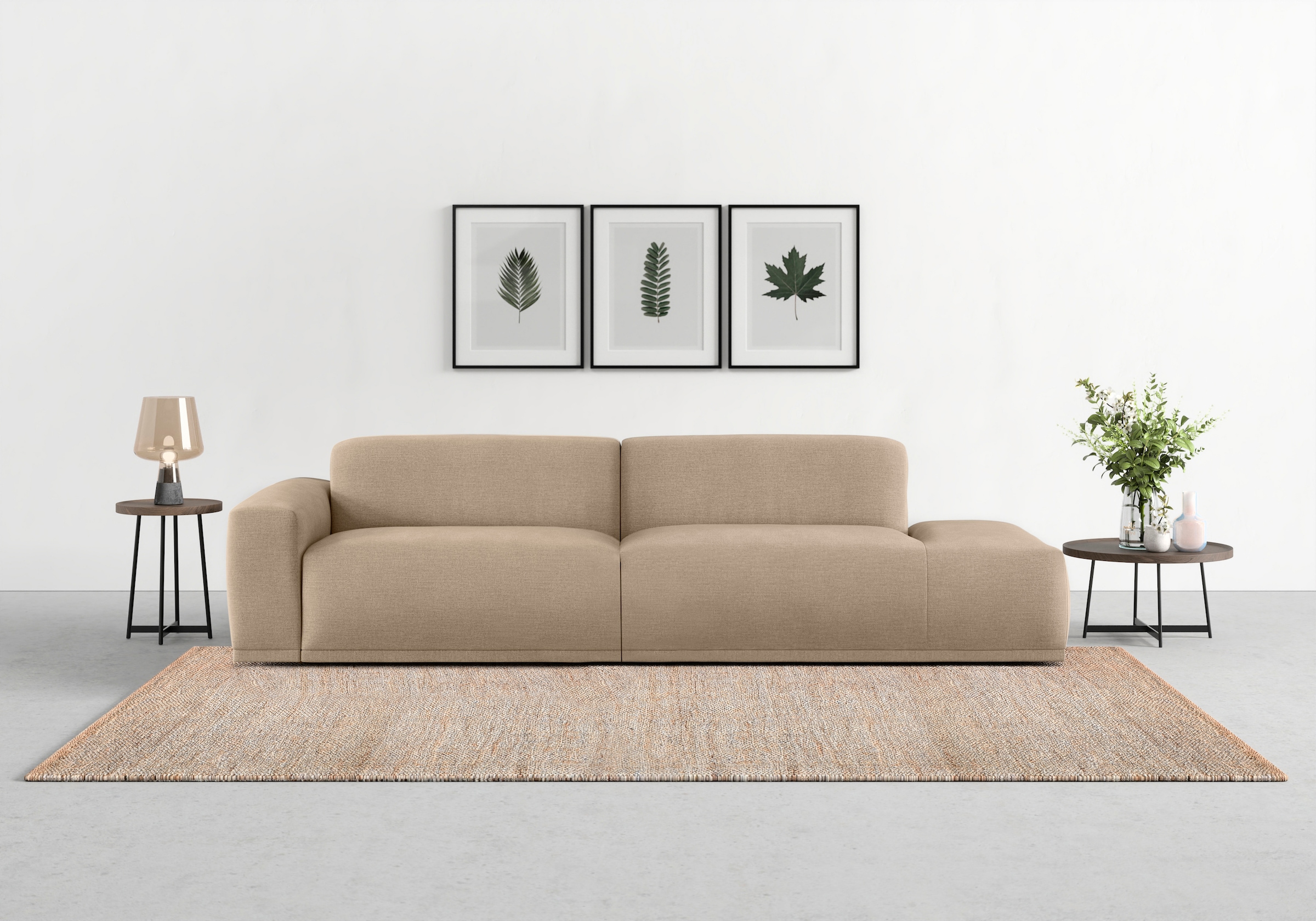 TRENDMANUFAKTUR Big-Sofa "Braga, mit hochwertigem Kaltschaum, Megasofa, in Cord erhältlich", modernes Big-Sofa, Couch mi