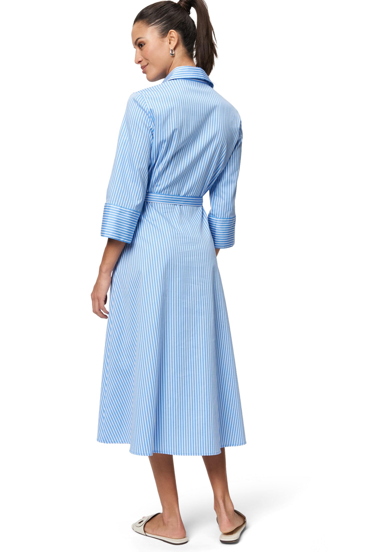 Zero Midikleid »zero Midikleid mit Bindegürtel«, Knopfleiste