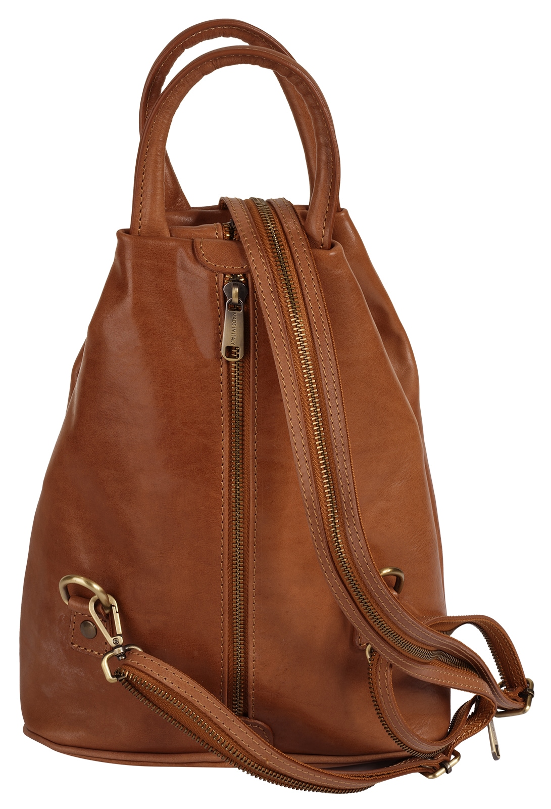 Piké Cityrucksack echt Leder, Made in Italy