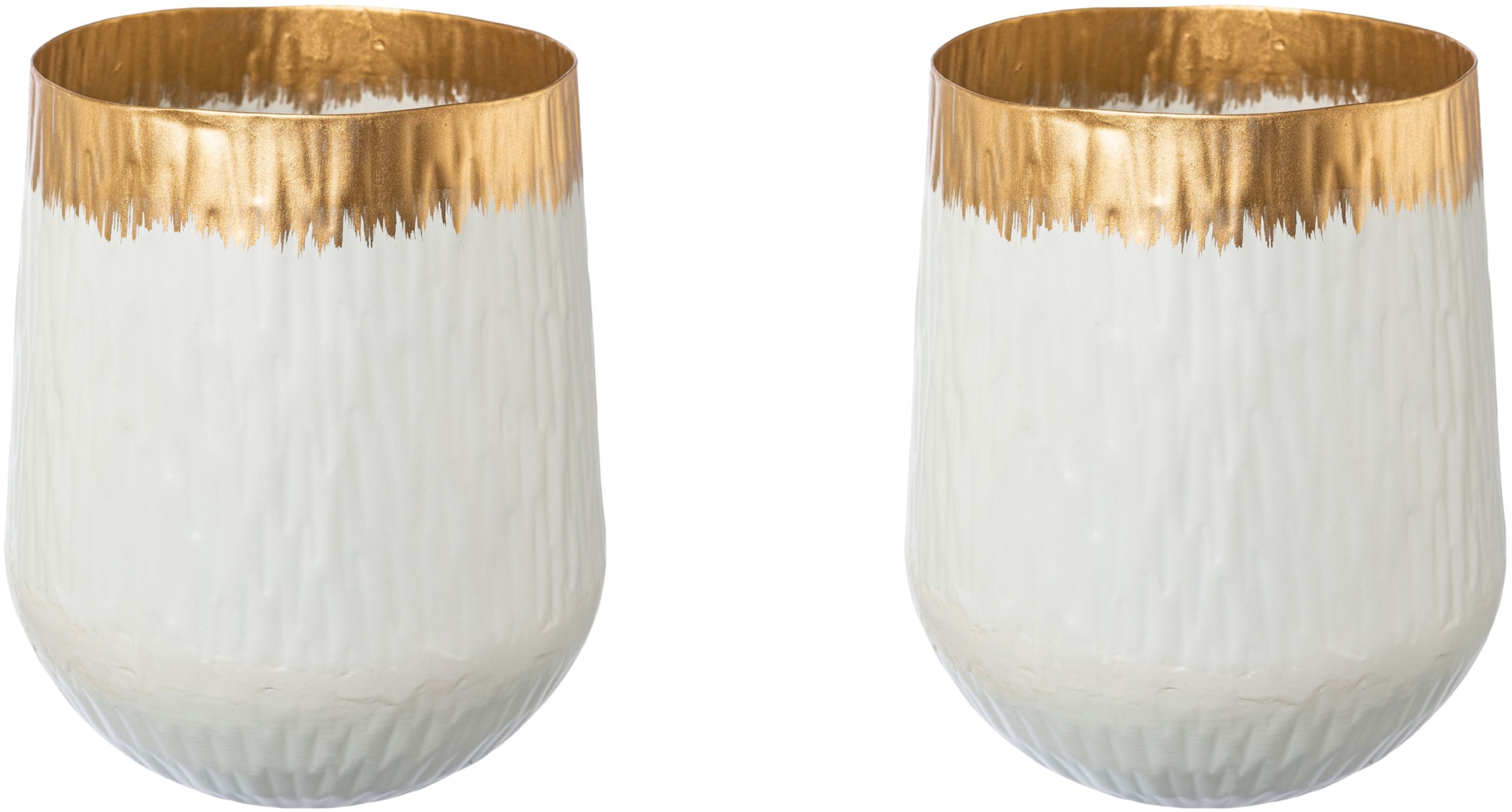 Creativ deco Tischvase "AGNES" mit schickem Gold Detail