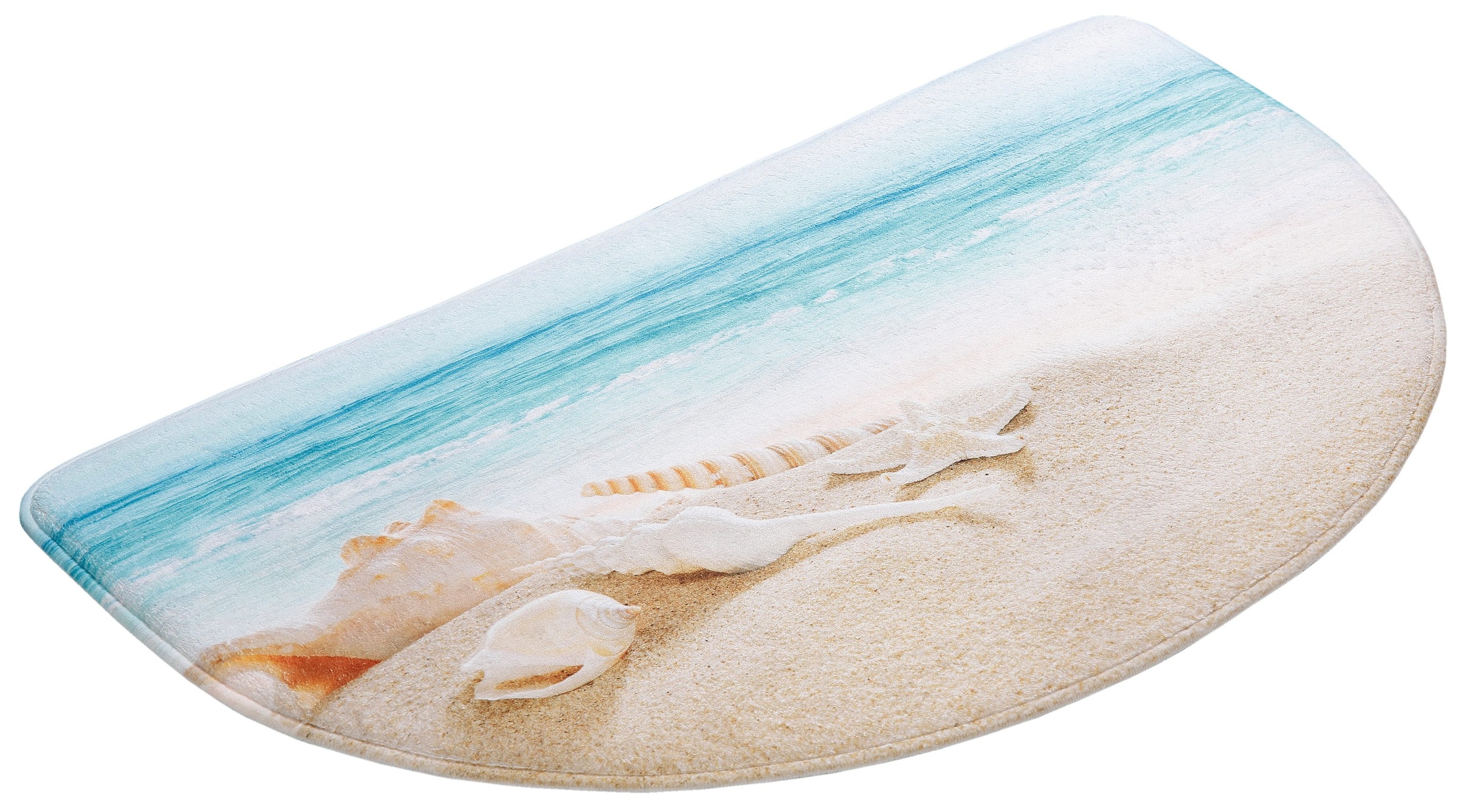 my home Badematte »Strand«, Memory Schaum, fußbodenheizungsgeeignet-schnell trocknend, mit Strand-Motiv, Badematten auch als 2 teiliges Set erhältlich