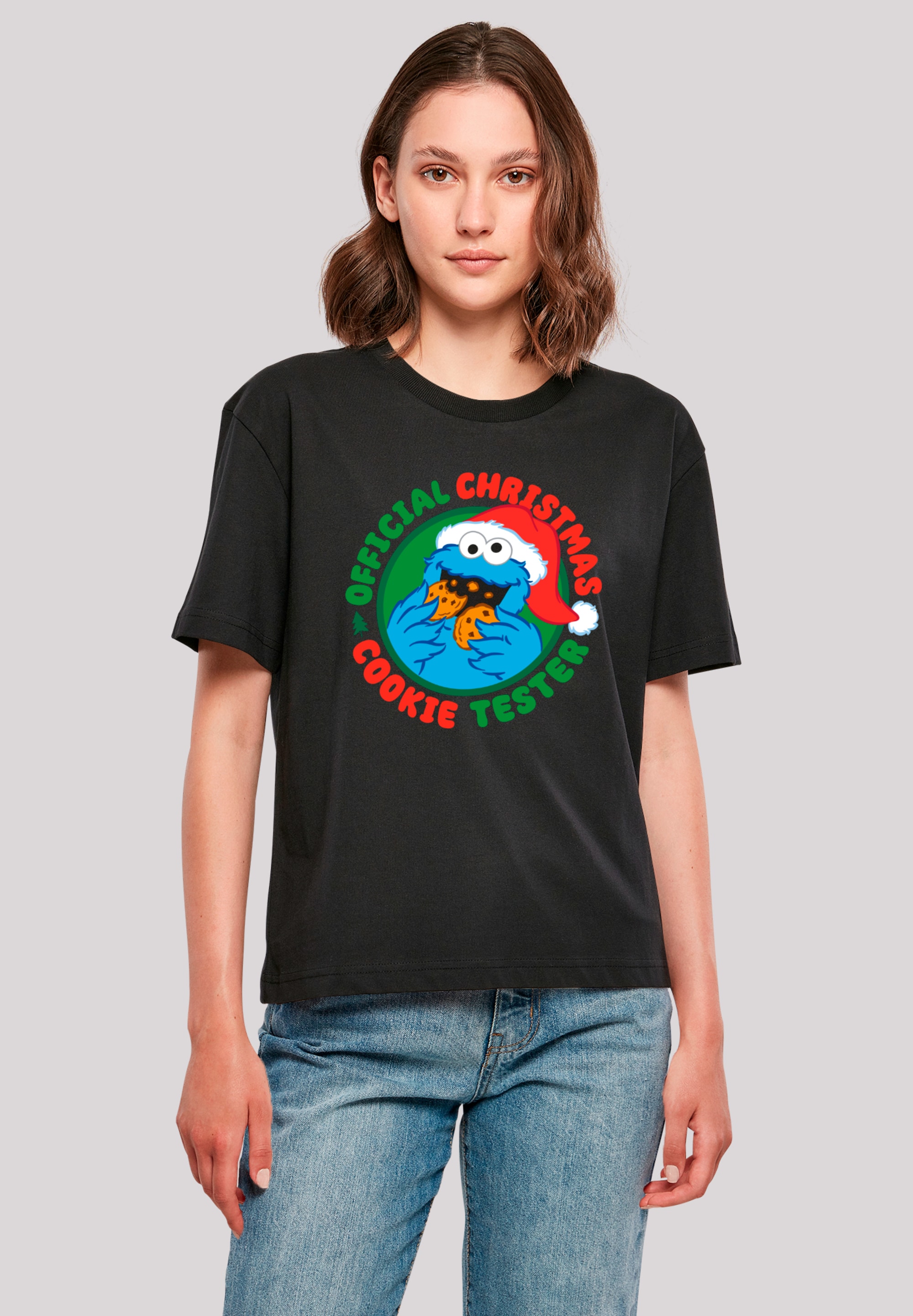 F4NT4STIC T-Shirt "Sesamstrasse Weihnachten Keks Tester", Premium Qualität günstig online kaufen