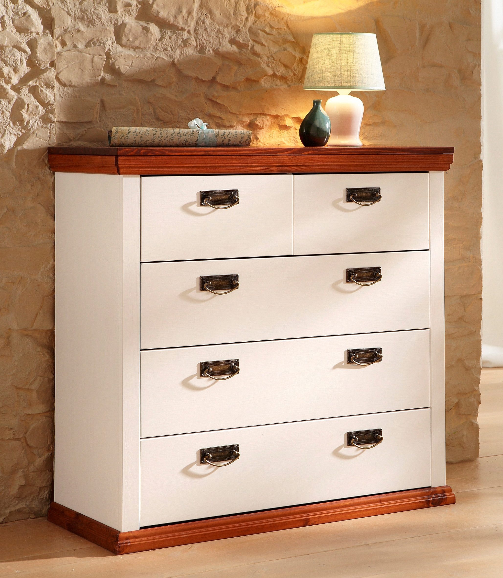 OTTO home Schubkastenkommode "Madrid" aus massiver Kiefer mit 5 Schubladen, günstig online kaufen