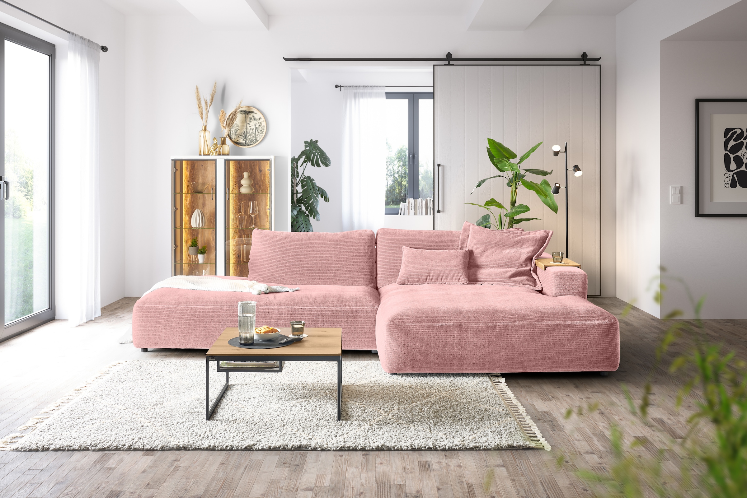 Musterring Ecksofa »Lucia«, verschiedene Farben, großer Longchair mit Armlehne, B330 x T190 cm