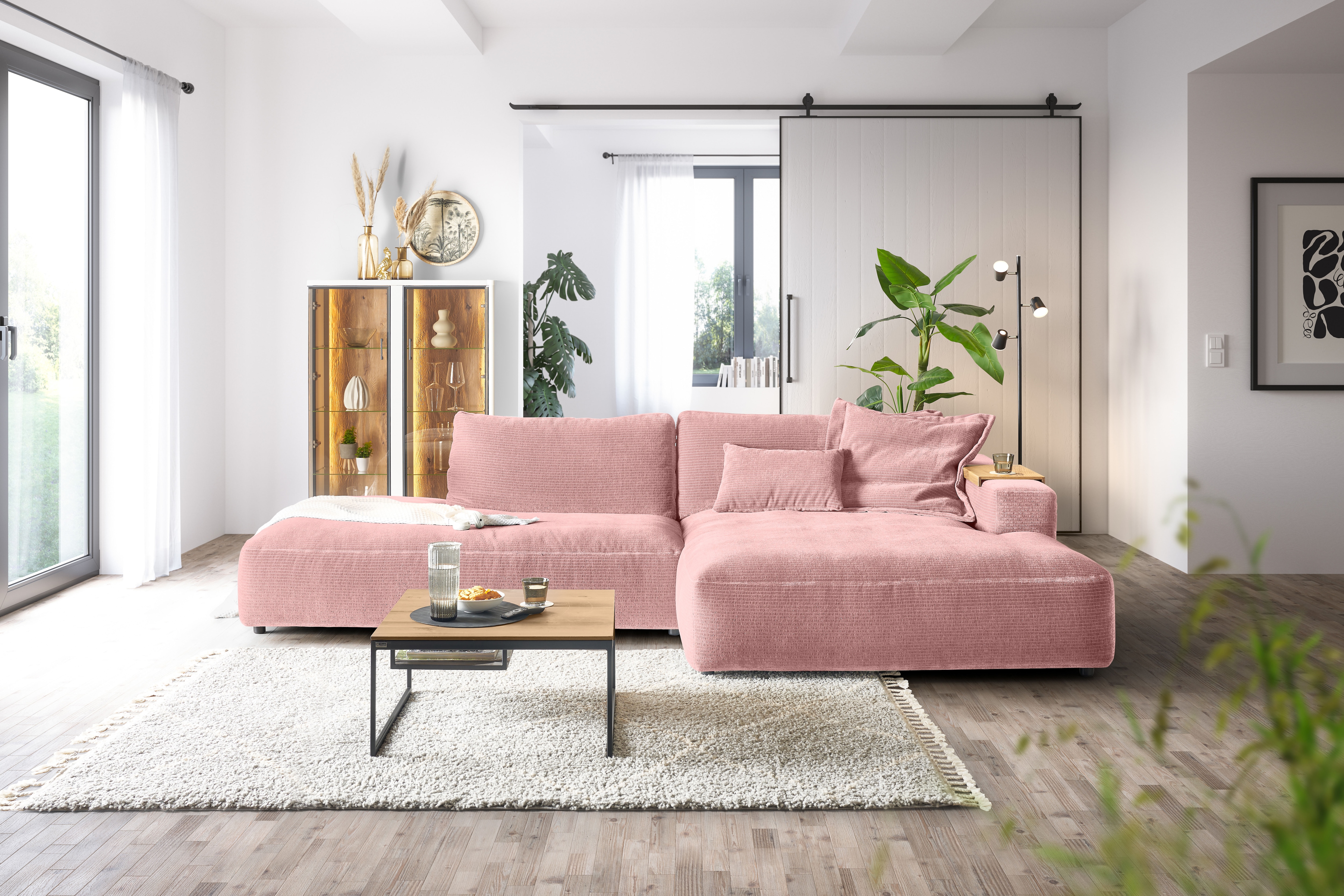 Musterring Ecksofa "Lucia modern und bequem, Breite 330cm, L-Form" verschiedene Farben, großer Longchair mit Armlehne, B330 x T190 cm