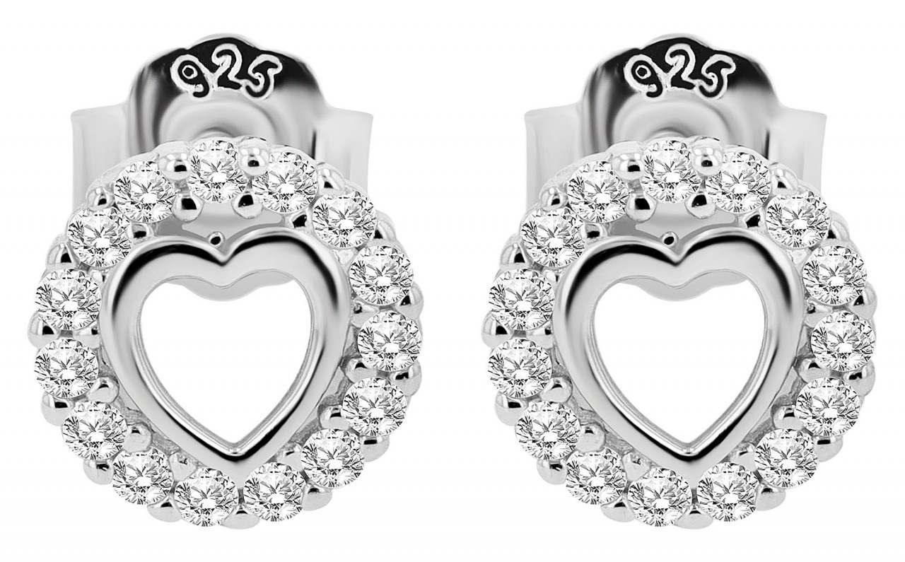 Adelia´s Paar Ohrhänger »Damen Ohrstecker aus 925 Sterling Silber mit Herz - - Ø 5 mm«