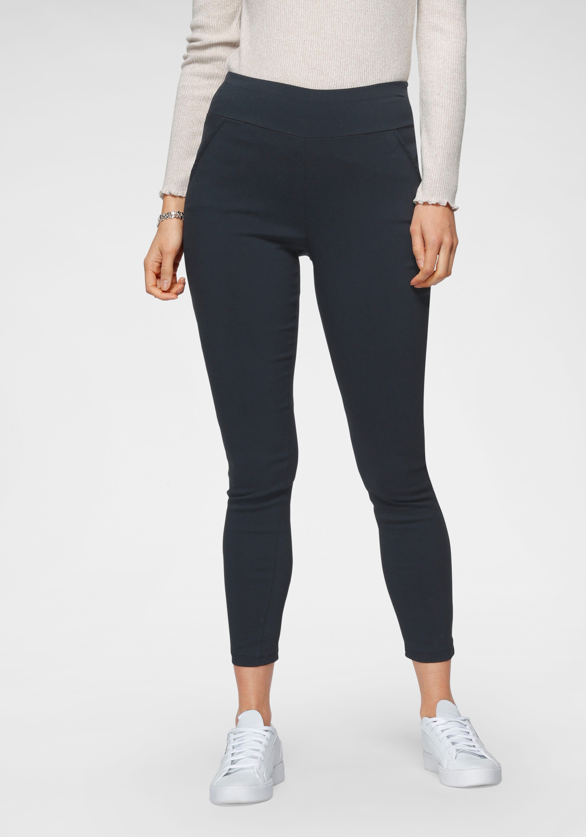 HaILY’S Jeggings »Trendige Web-Jeggings von HAILYS:«, (Enge High Waist Form mit Gummizugbund, breitem Bündchen), und hohem Stretchanteil in 7/8- Länge