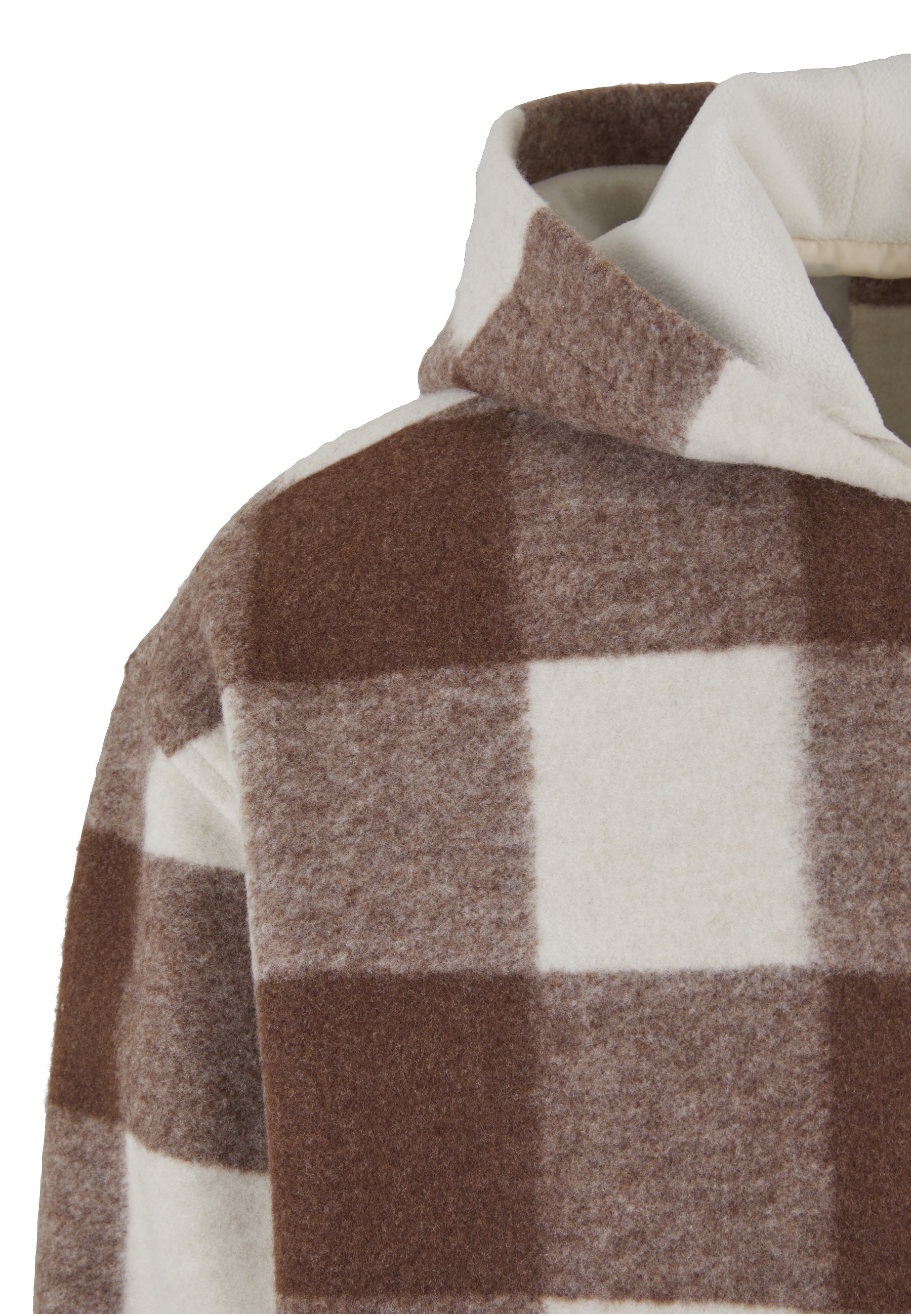URBAN CLASSICS Allwetterjacke »Urban Classics Big Check Jacket With Hood« 1 Stk. tlg. mit Kapuze