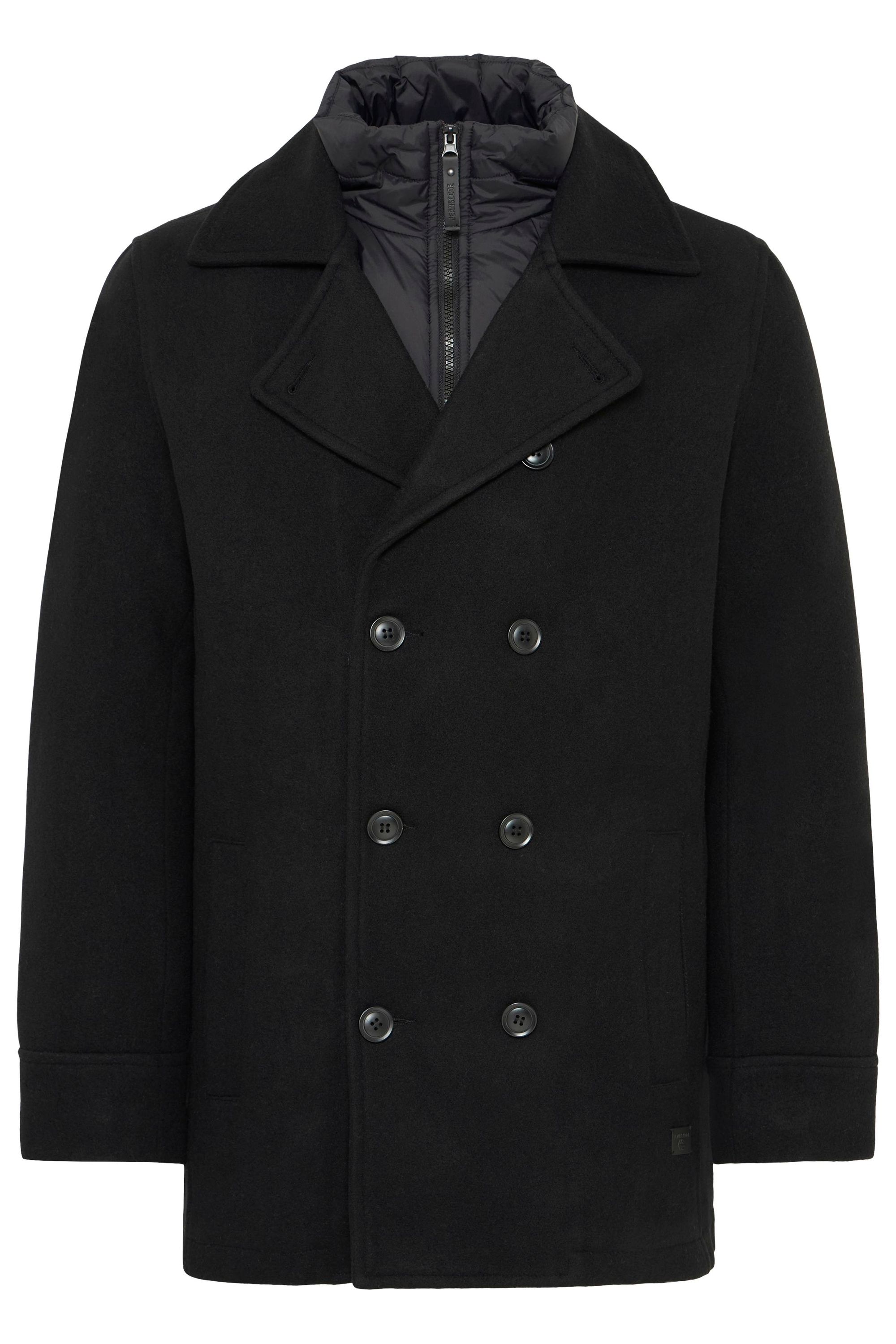 INDICODE Herren Wollmantel "Wollmantel IDLuxeno", schwarz, Gr. S, Obermaterial: 50% Wolle mw. 50% Polyester PES., Mäntel