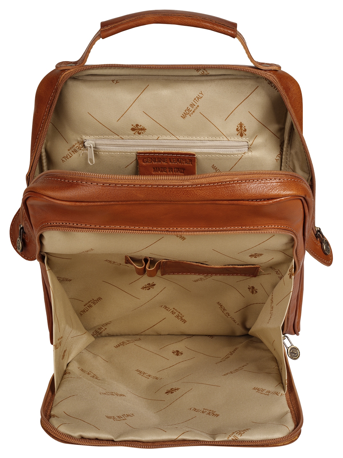 Piké Cityrucksack, echt Leder, Made in Italy