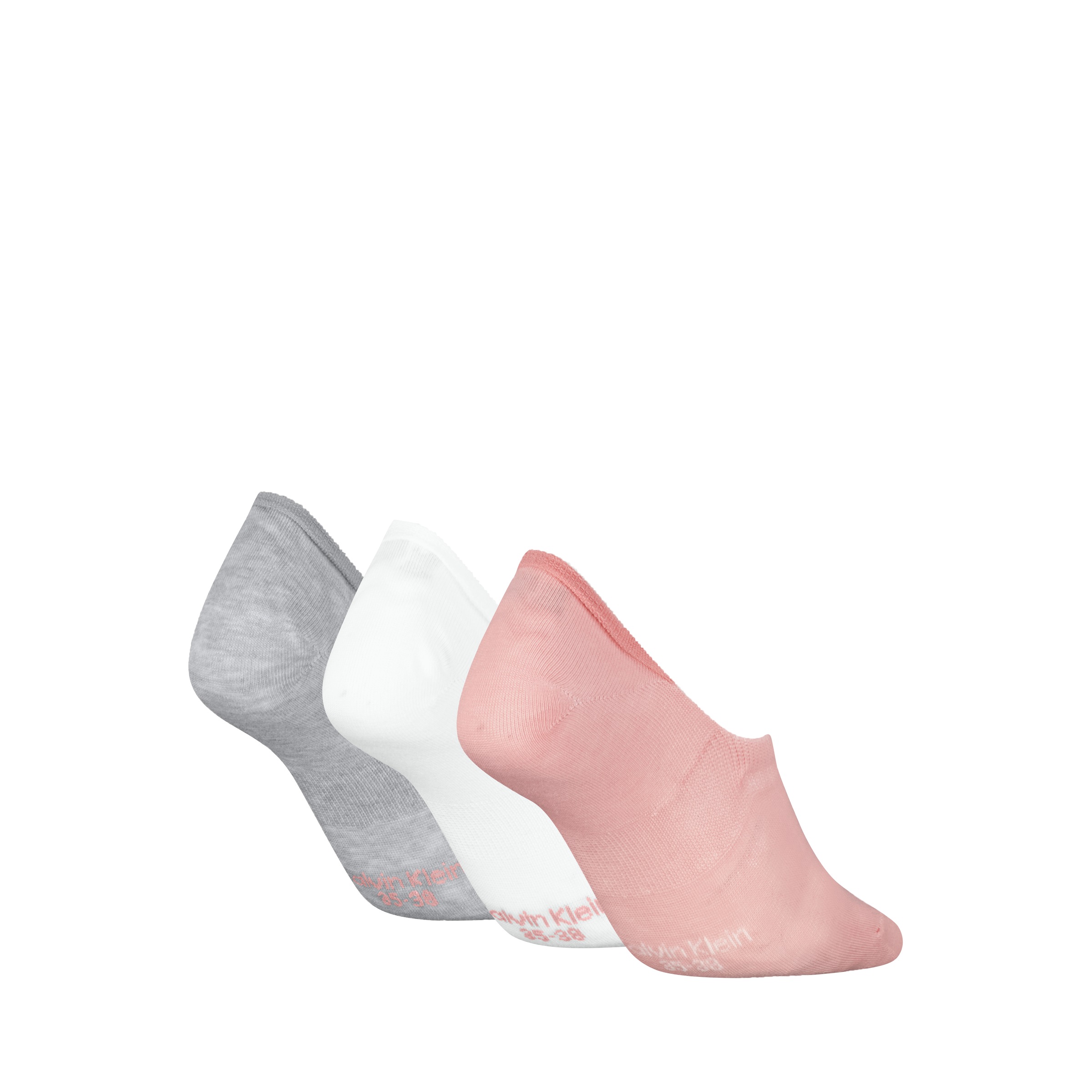 Calvin Klein Füßlinge »CK WOMEN FOOTIE MC« 3 Paar,  Antirutsch Noppen im Fersenbereich, Cotton-Mix, elastisch