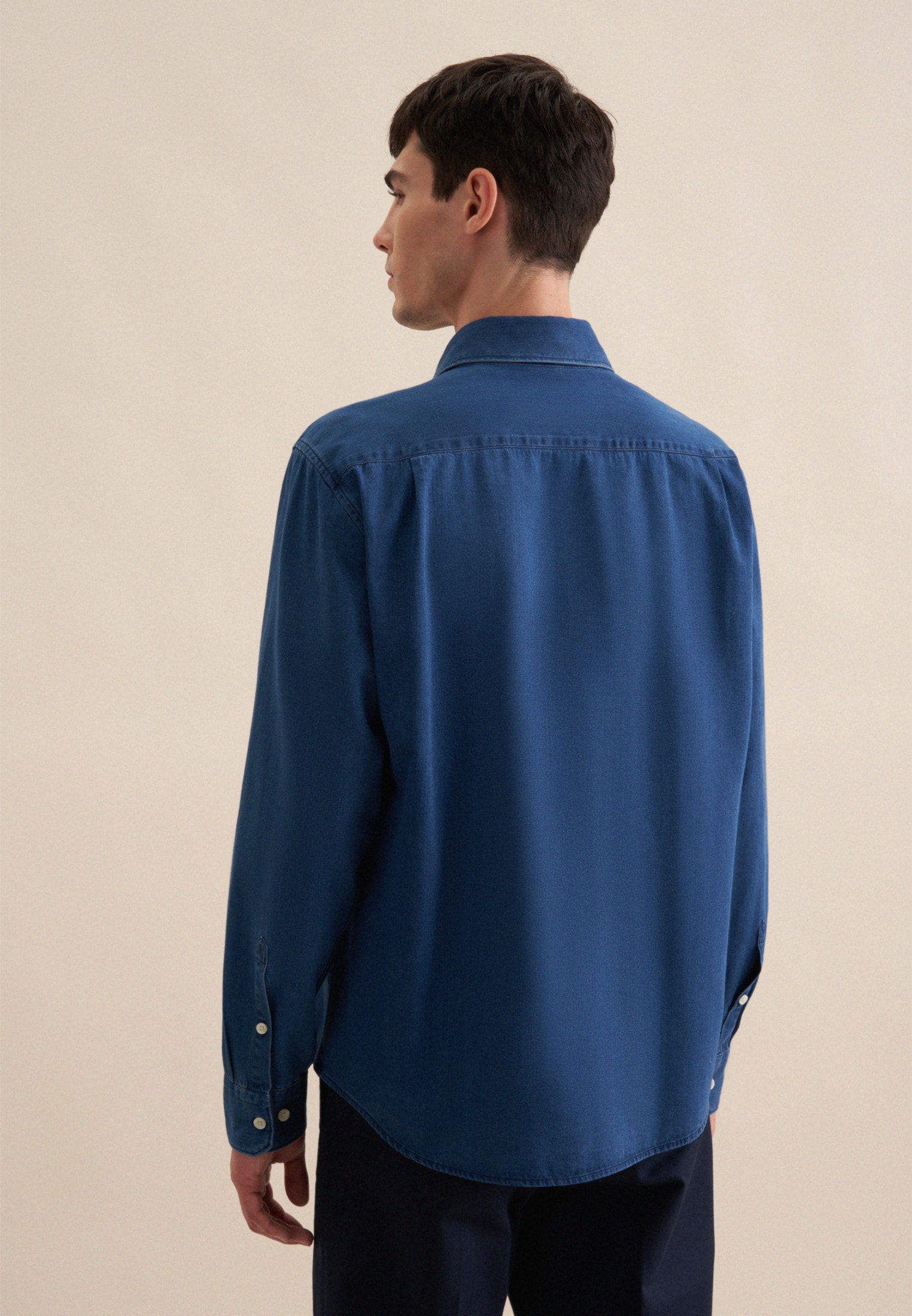 seidenstickerJeanshemd, Regular Kentkragen Denim