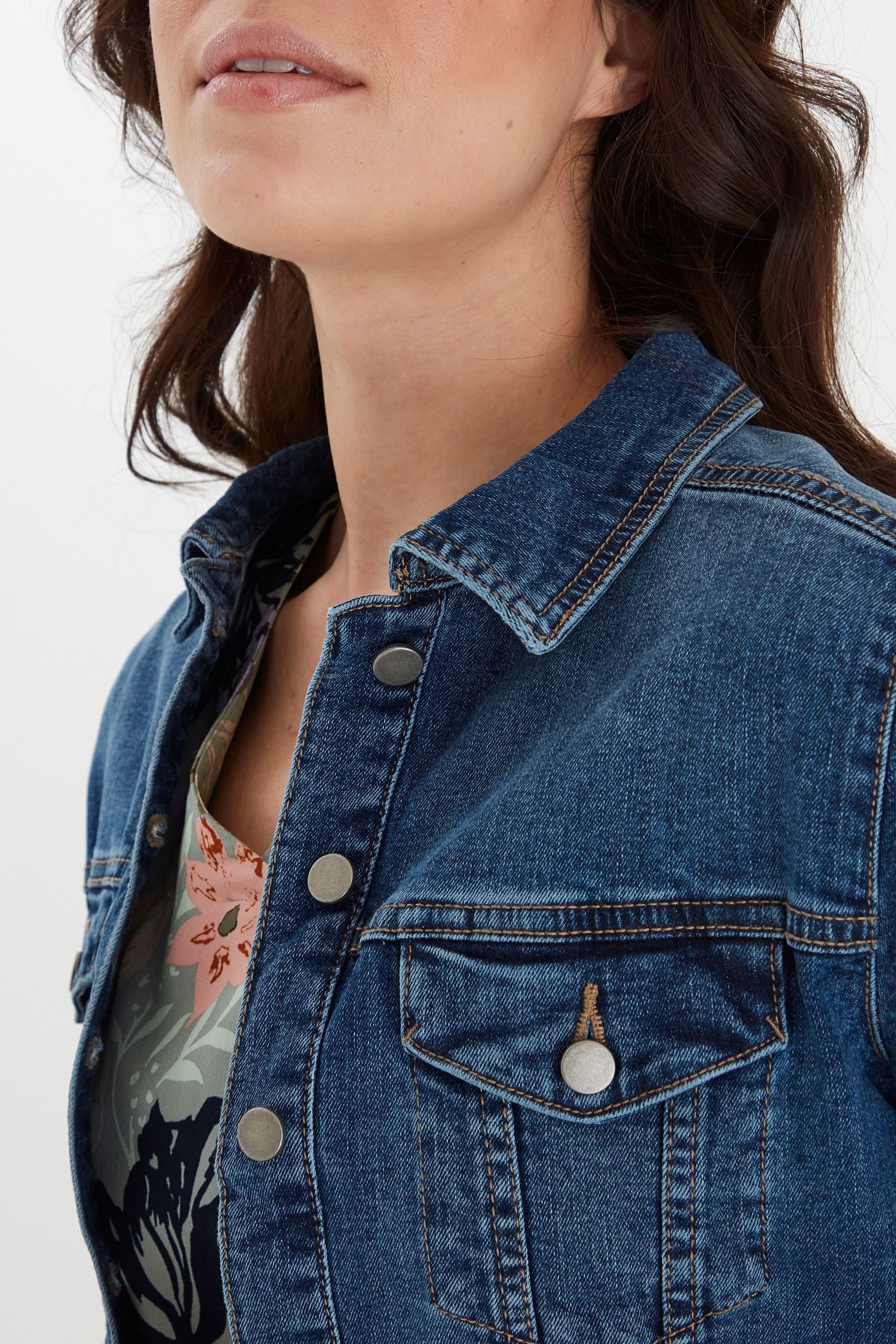fransa Jeansjacke »Jeansjacke FRVocut«, ohne Kapuze