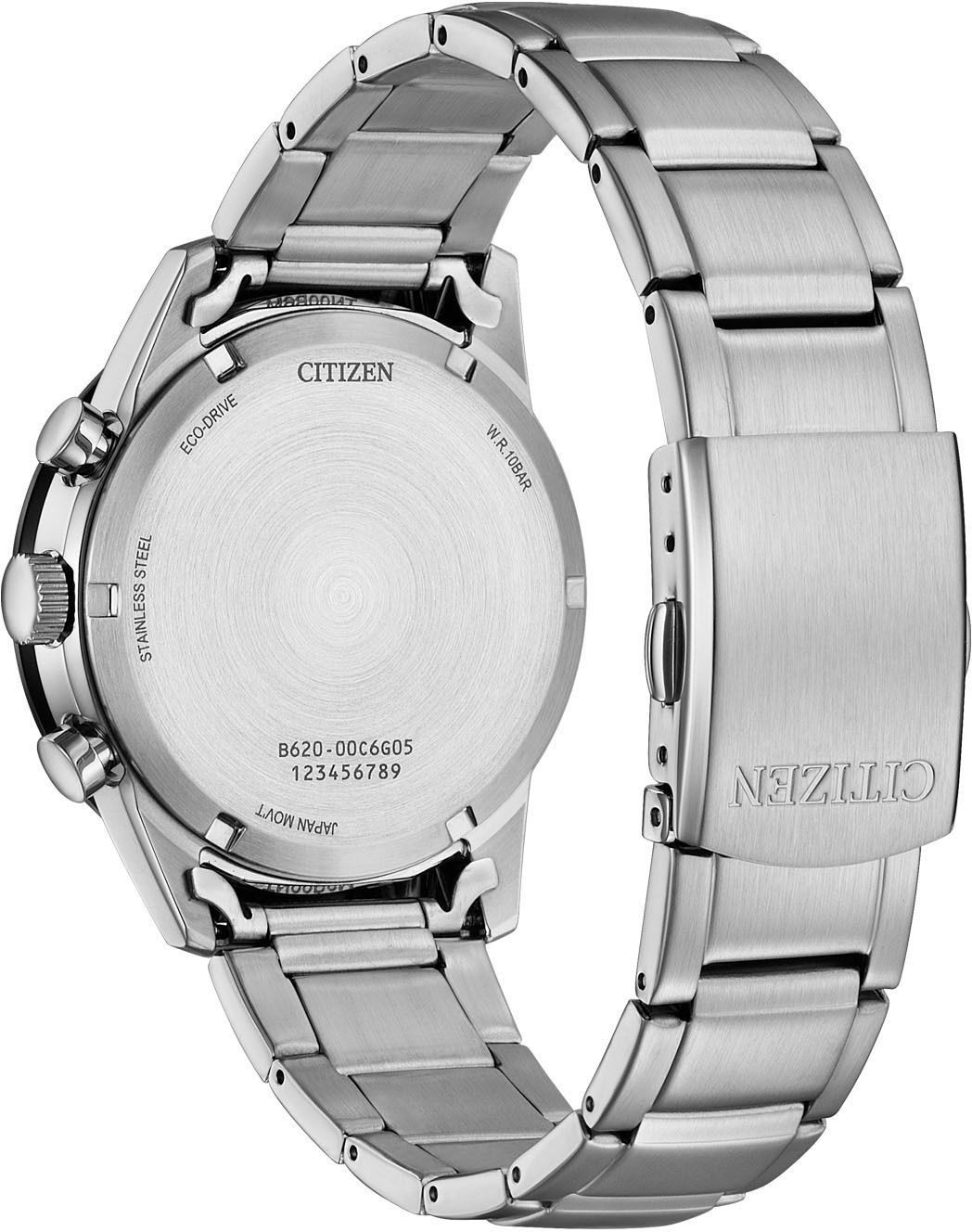 Citizen Chronograph, Armbanduhr, Solar,Herrenuhr,Edelstahlarmband,analog,Tag,Stoppfunktion