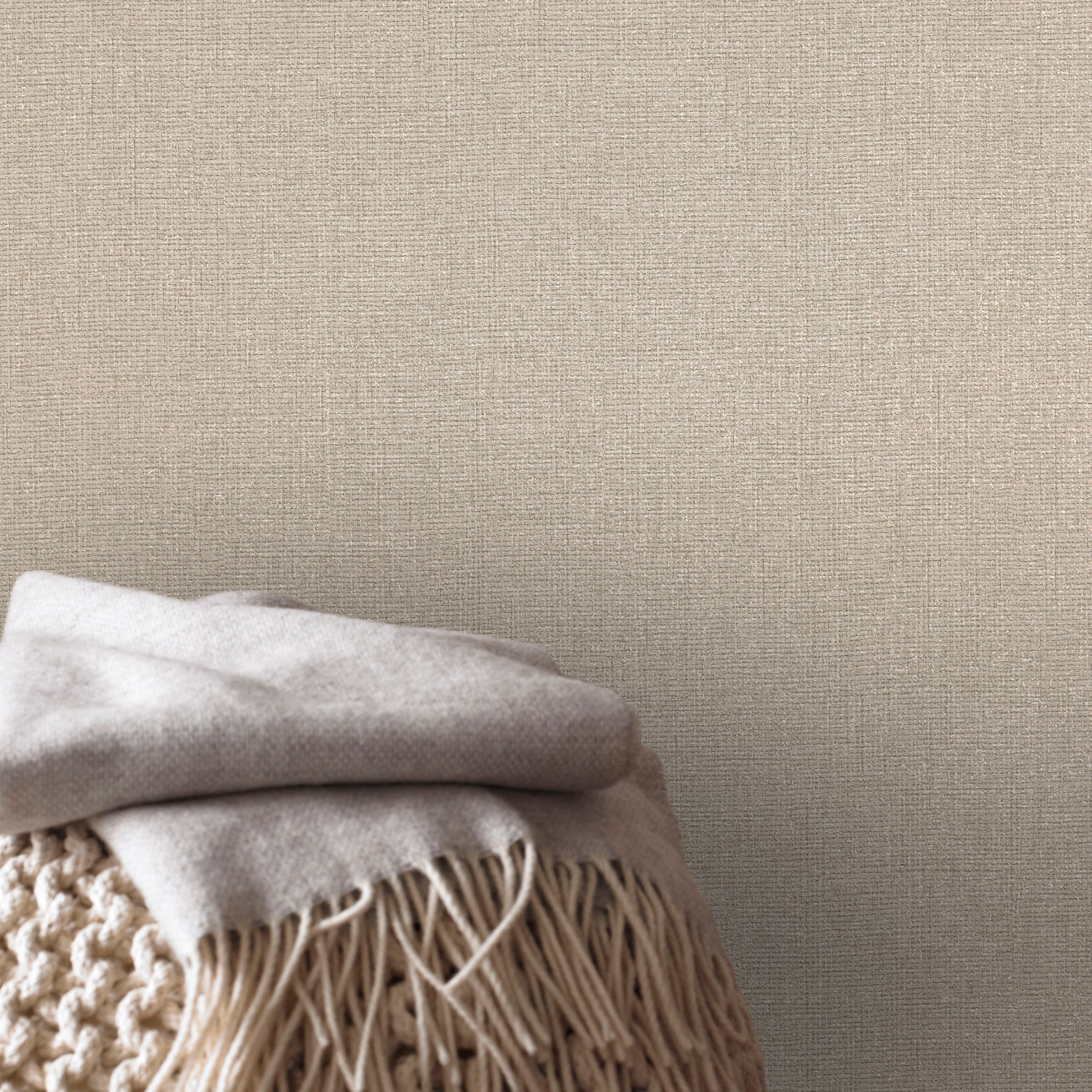 Superfresco Easy Vliestapete »Superfresco Easy Vliestapete Chenille Taupe Gold«, unifarben mit Farbeinsätzen, Superfresco Easy Vliestapete Chenille Taupe Gold