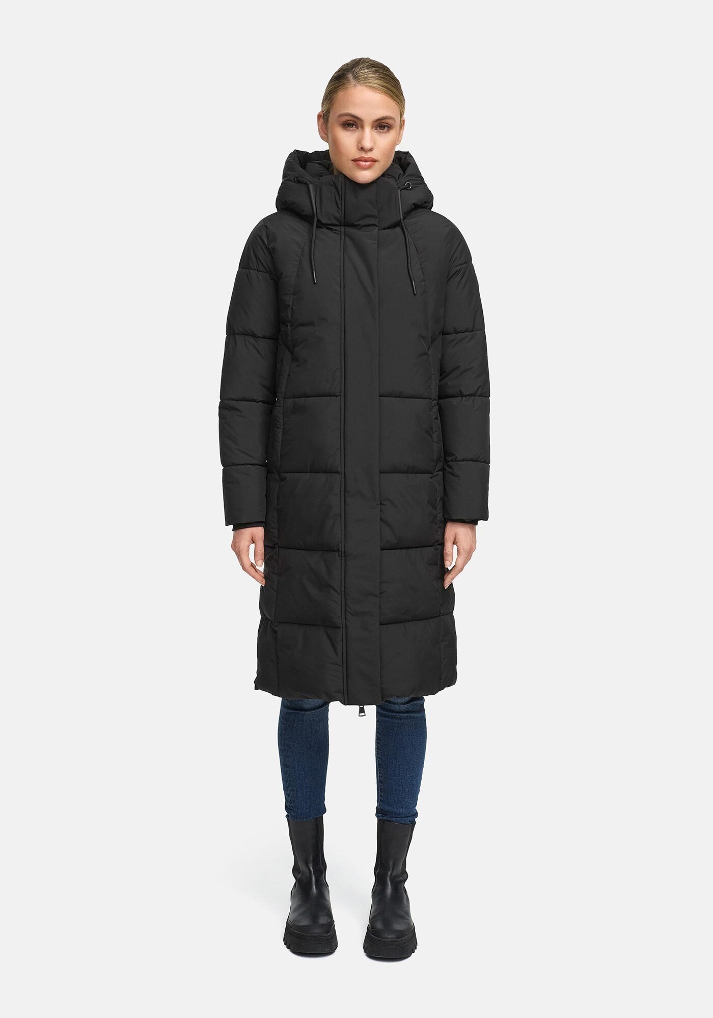 Winterjacke MARIKOO "Chumanii", Damen, Gr. XL, schwarz, Obermaterial: 100% Polyester; Futter: 100% Polyester; Wattierung: 100% Polyester; Ärmelfutter: 100% Polyester, Jacken Winterjacke, mit Belüftungsöffnungen am Jackensaum