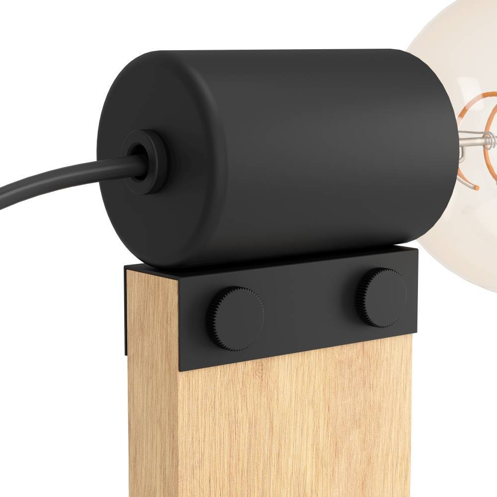 EGLO Tischleuchte »BAILRIGG«, 1 flammig, Leuchtmittel E27 | ohne Leuchtmittel, Tischleuchte, Wohnzimmerlampe, Holz, Metall, Schwarz, Nachttischlampe