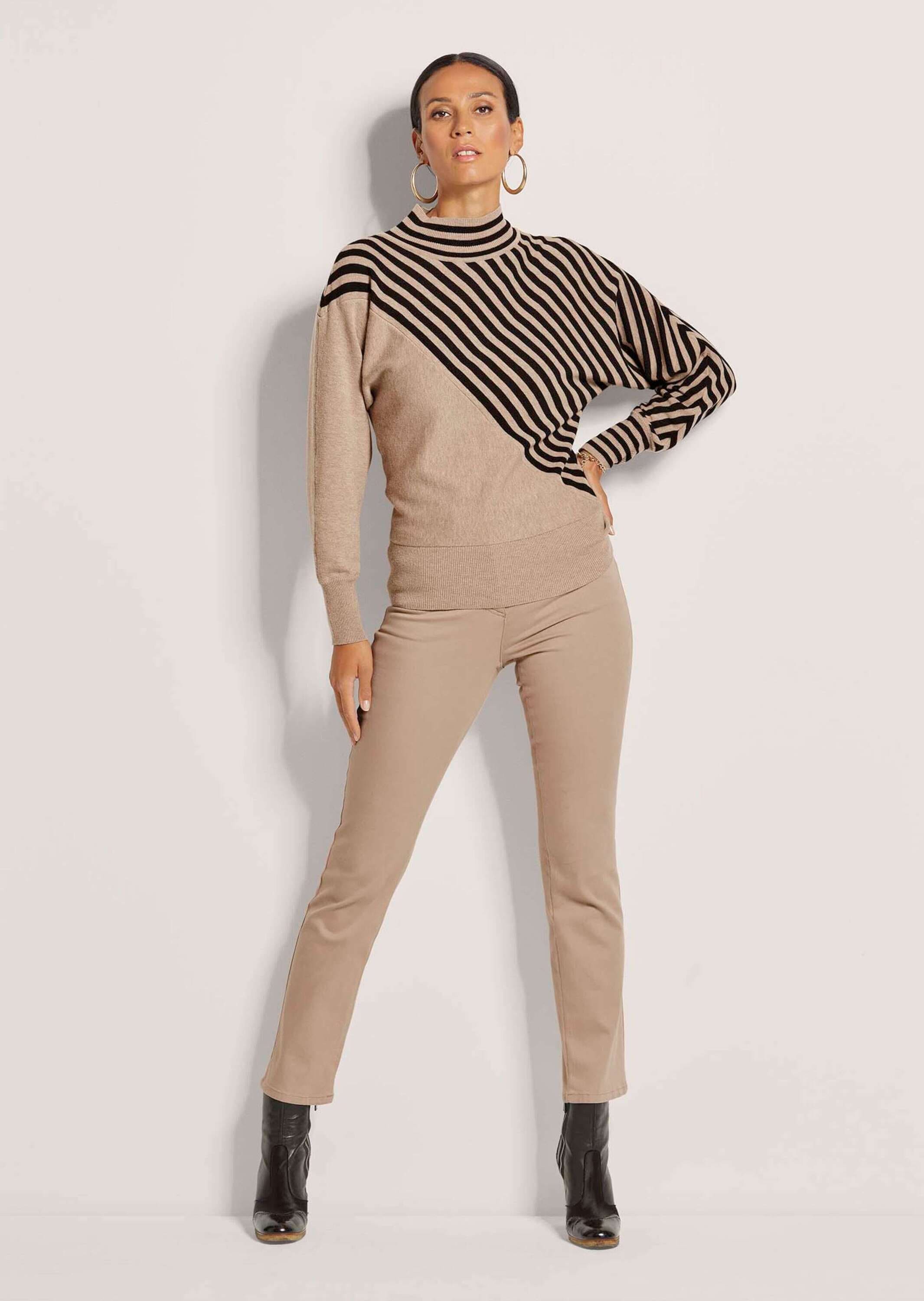 MADELEINE Longpullover »Feinstrickpullover Feinstrickpullover mit Streifenmuster«