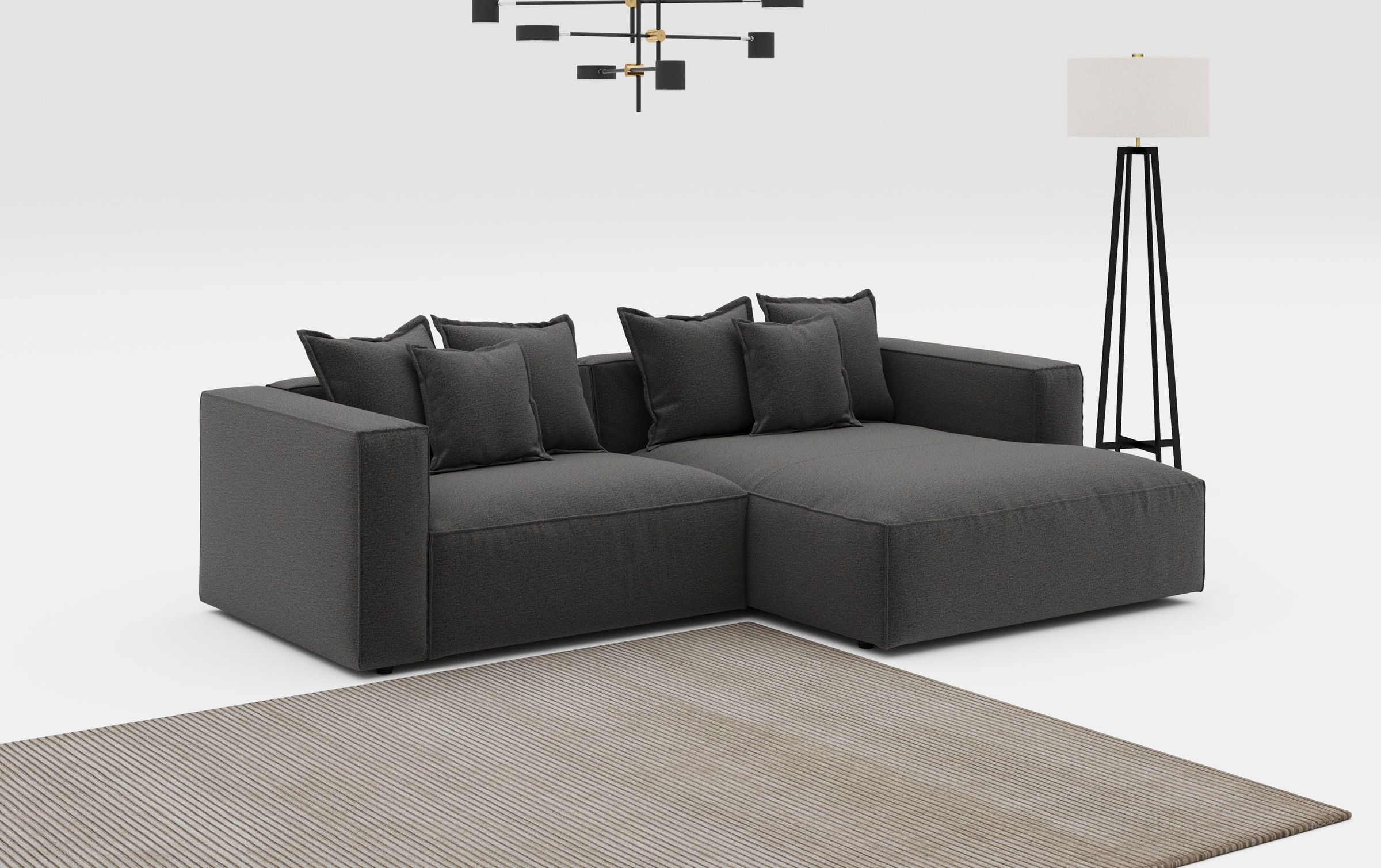 INOSIGN Ecksofa "Cowboy L-Form" mit 6 Kissen, kubisches Sofa günstig online kaufen