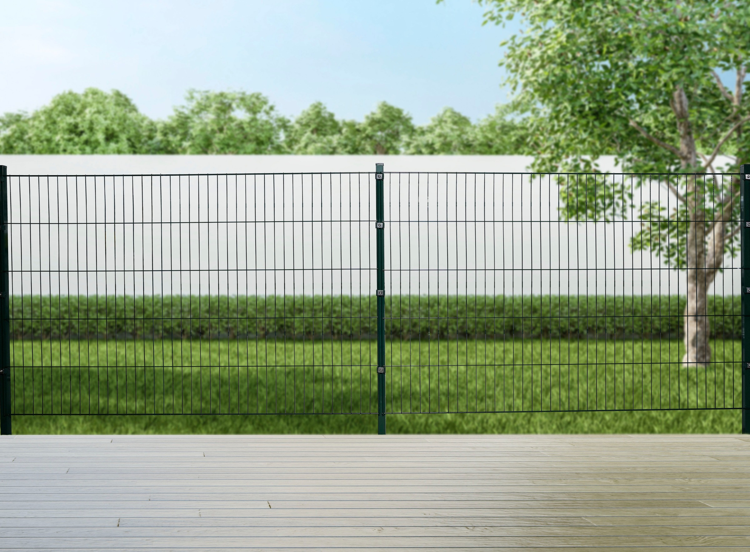 GARDEN 'N' MORE Doppelstabmattenzaun »Standard« 15 Elemente für 30 m, LxH: 200 x 123 cm, mit 16 Pfosten
