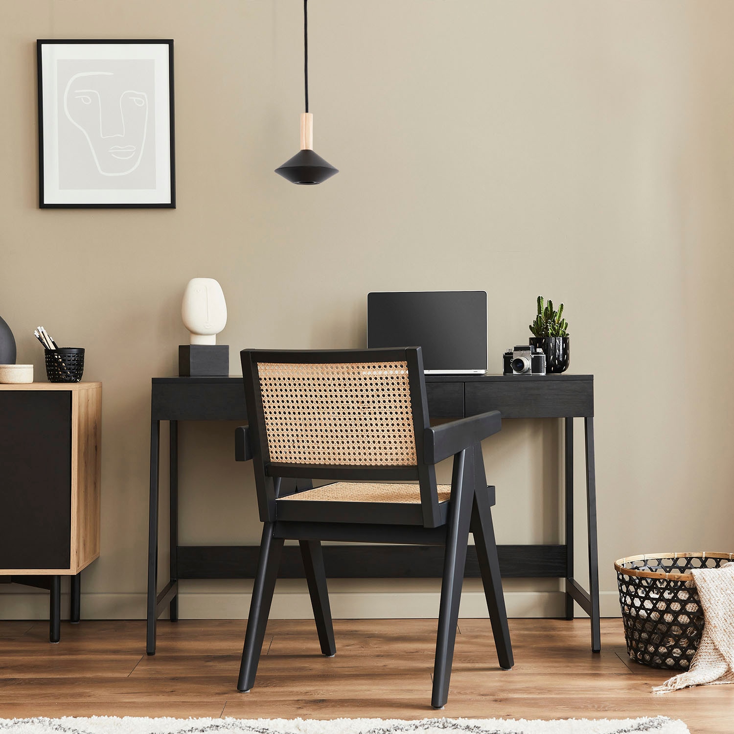 Paco Home Pendelleuchte »MORA«, Leuchtmittel GU10 | ohne Leuchtmittel, Wohnzimmer Esszimmer Trichterform Modern Holz Metall GU10