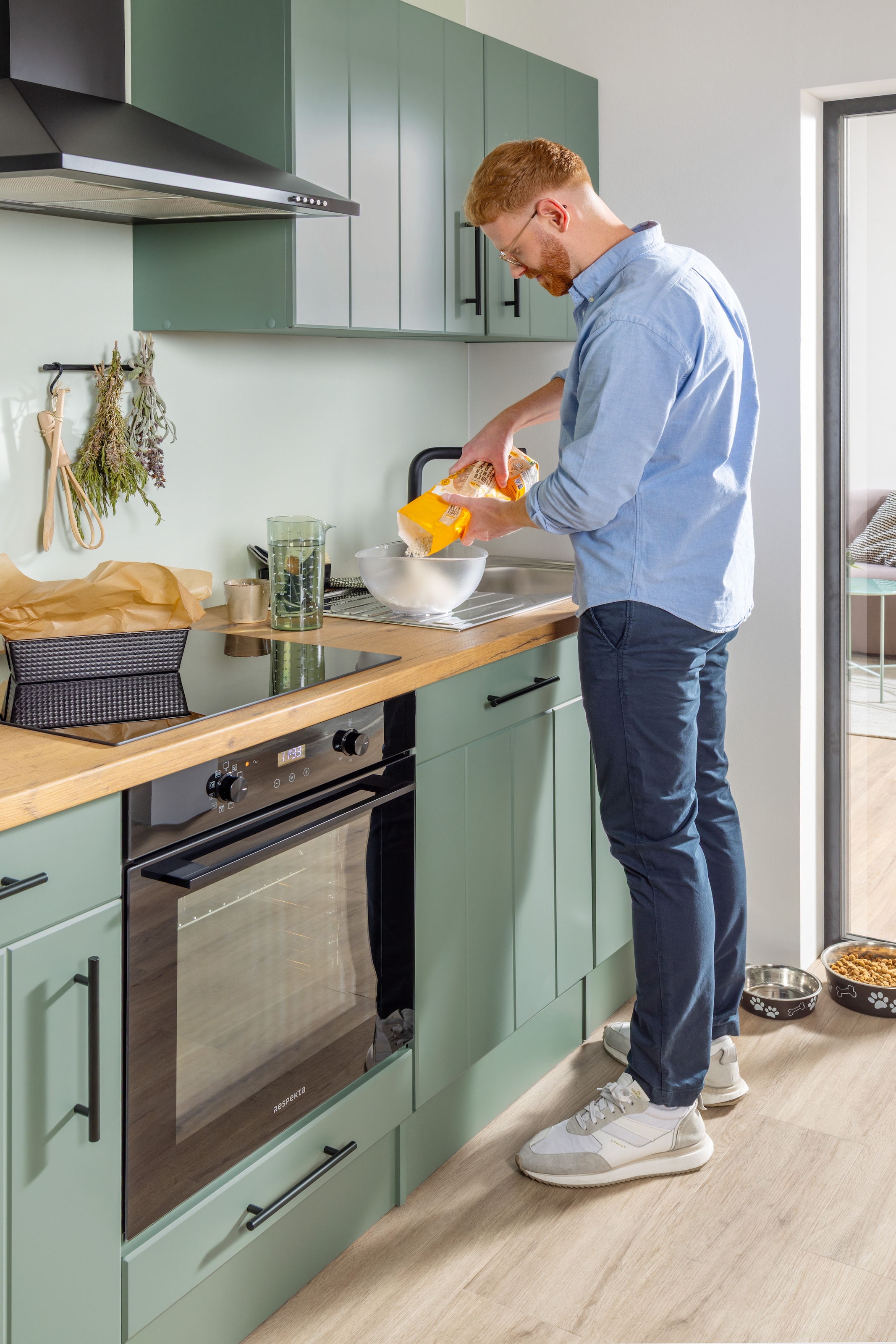 RESPEKTA Winkelküche »Anton« Breite 280 cm, 90 cm Arbeitshöhe, wahlweise mit und ohne E-Geräte