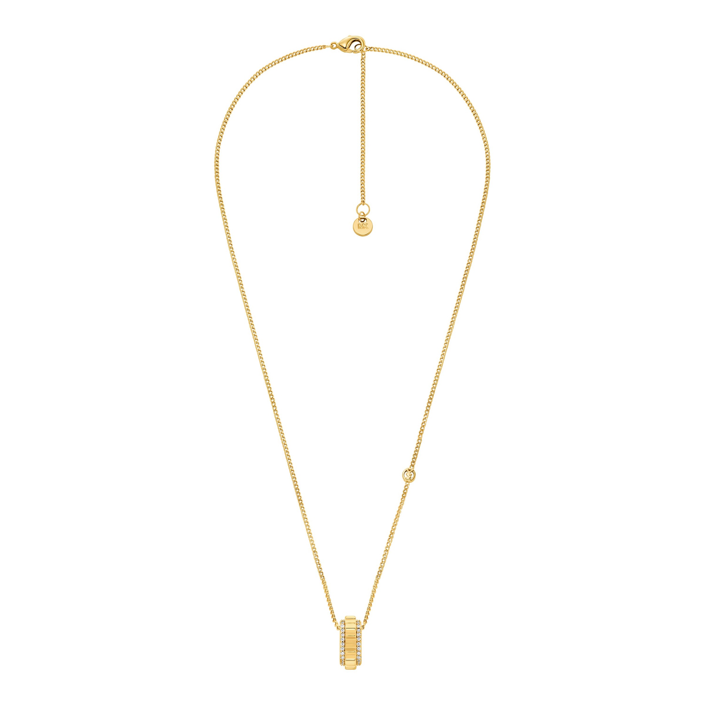 Kette mit Anhänger MICHAEL KORS "Schmuck Geschenk Metall PREMIUM", gelbgoldfarben, kristallweiß, Halsketten, Damen, Metall, L: 45,5 B: 1mm, mit Zirkonia (synth.), B:1mm 3