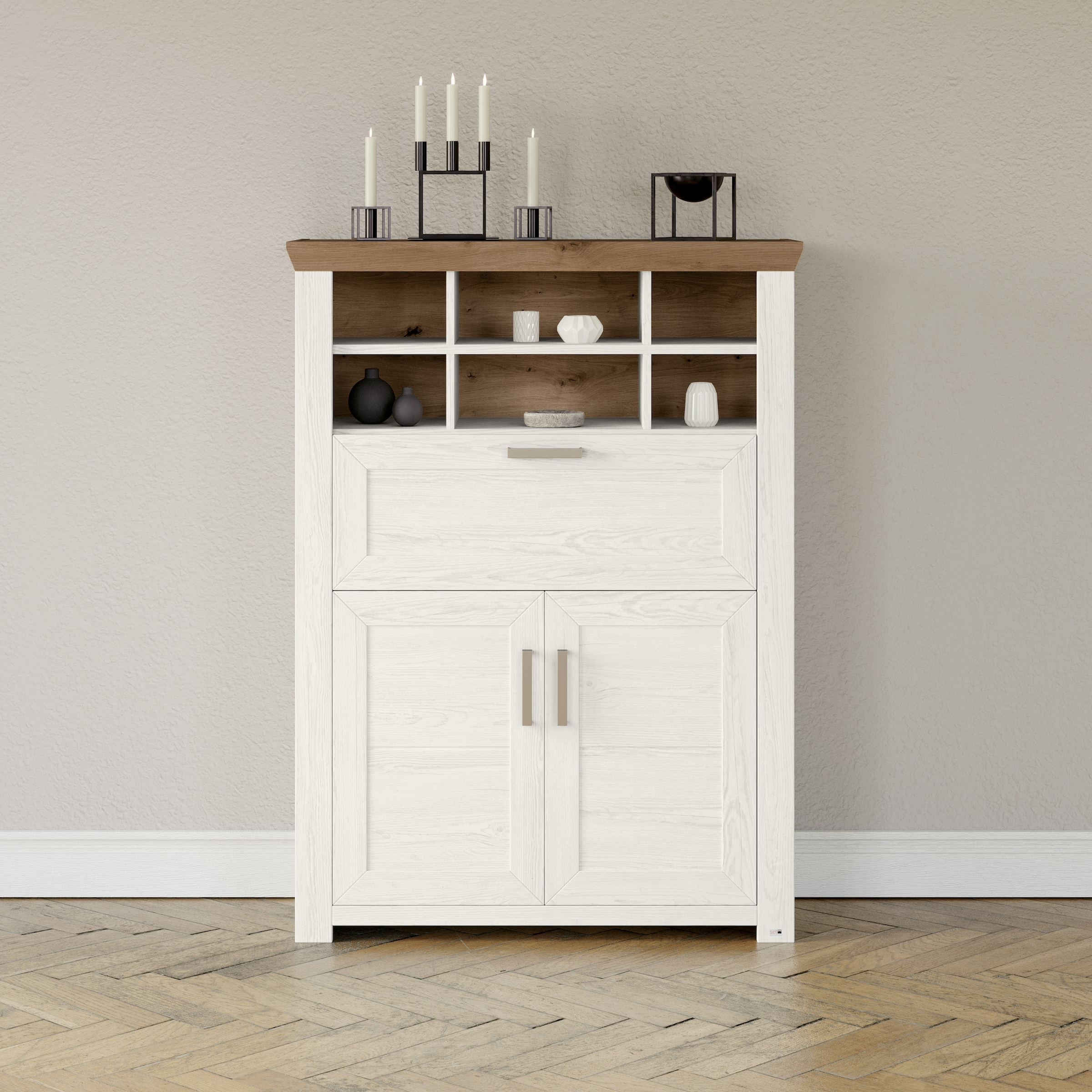 set one by Musterring Highboard "York", Typ 15, mit Holztüren und Klappe, B günstig online kaufen