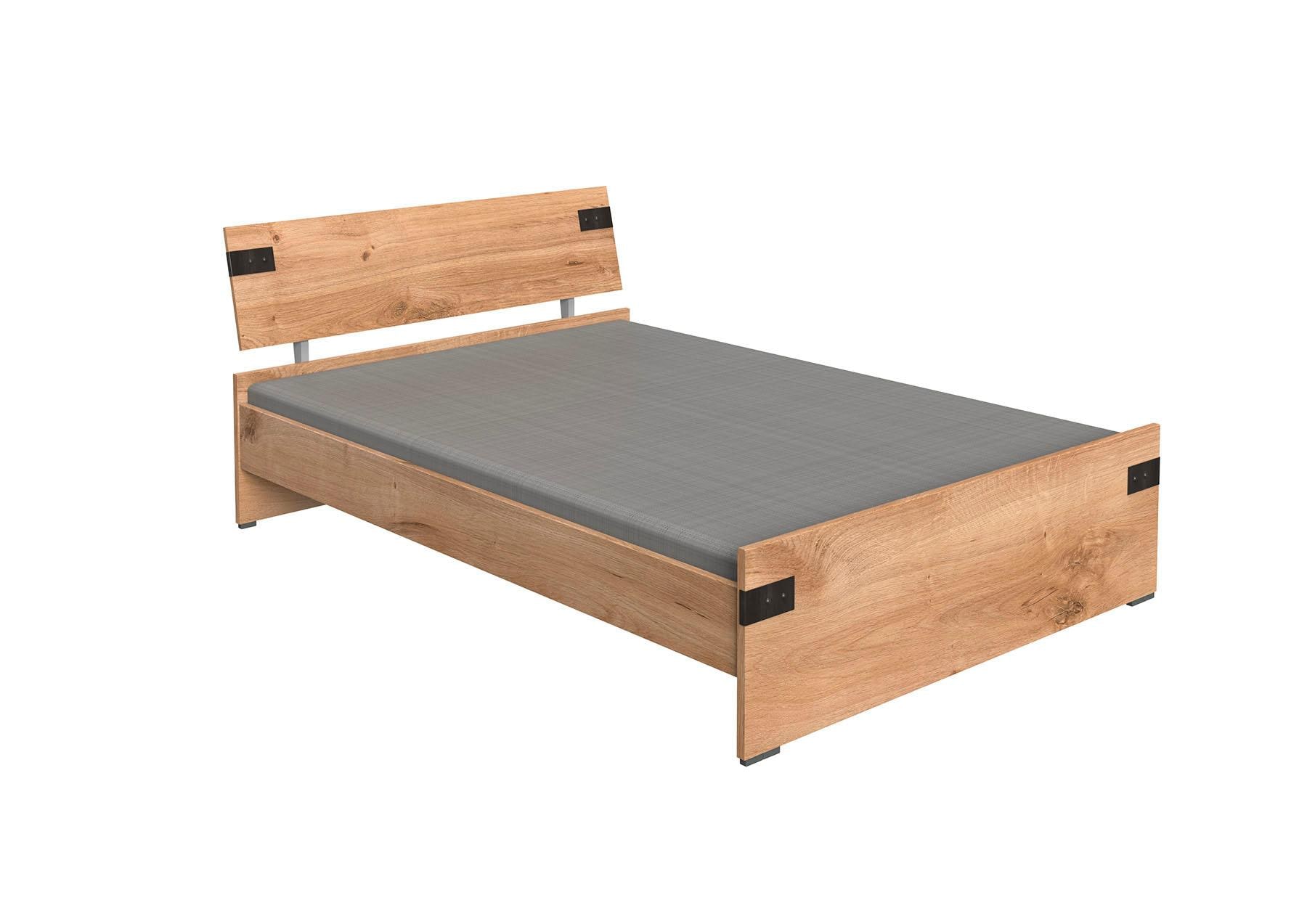 Wimex Bett »Liverpool, 3 Breiten zur Auswahl, Made in Germany«, mit rustikalen Metallbeschlägen im coolen Loft Style