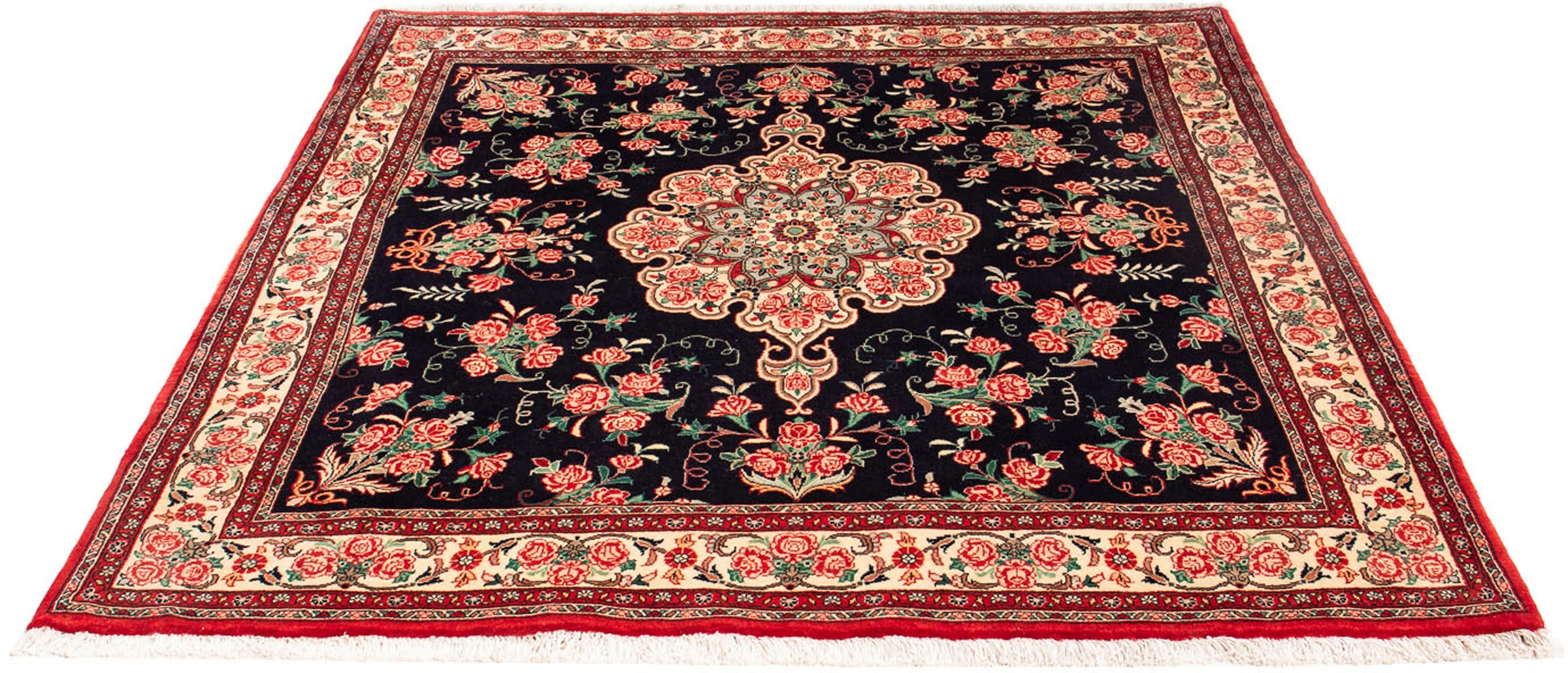 morgenland Orientteppich "Perser - Bidjar - 161 x 148 cm - rot", quadratisch, 15 mm Höhe, Wohnzimmer, Handgeknüpft, Einz