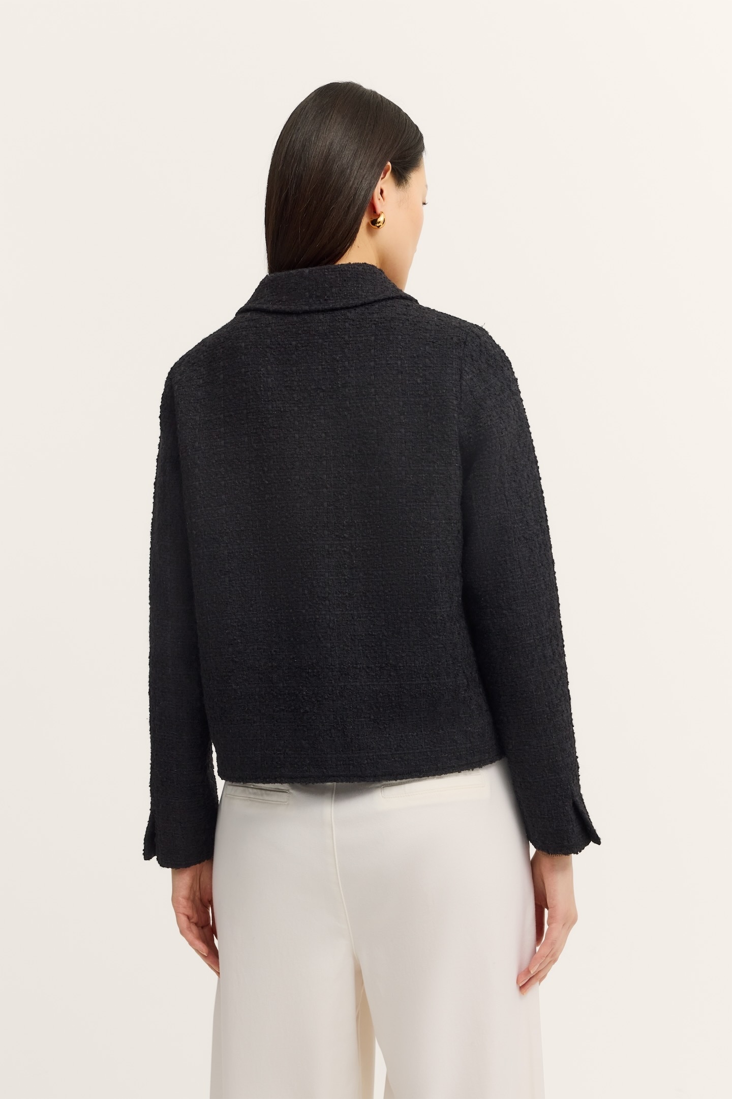 bugatti Hemdjacke »Bouclé«, mit Knopfleiste und aufgesetzten Taschen