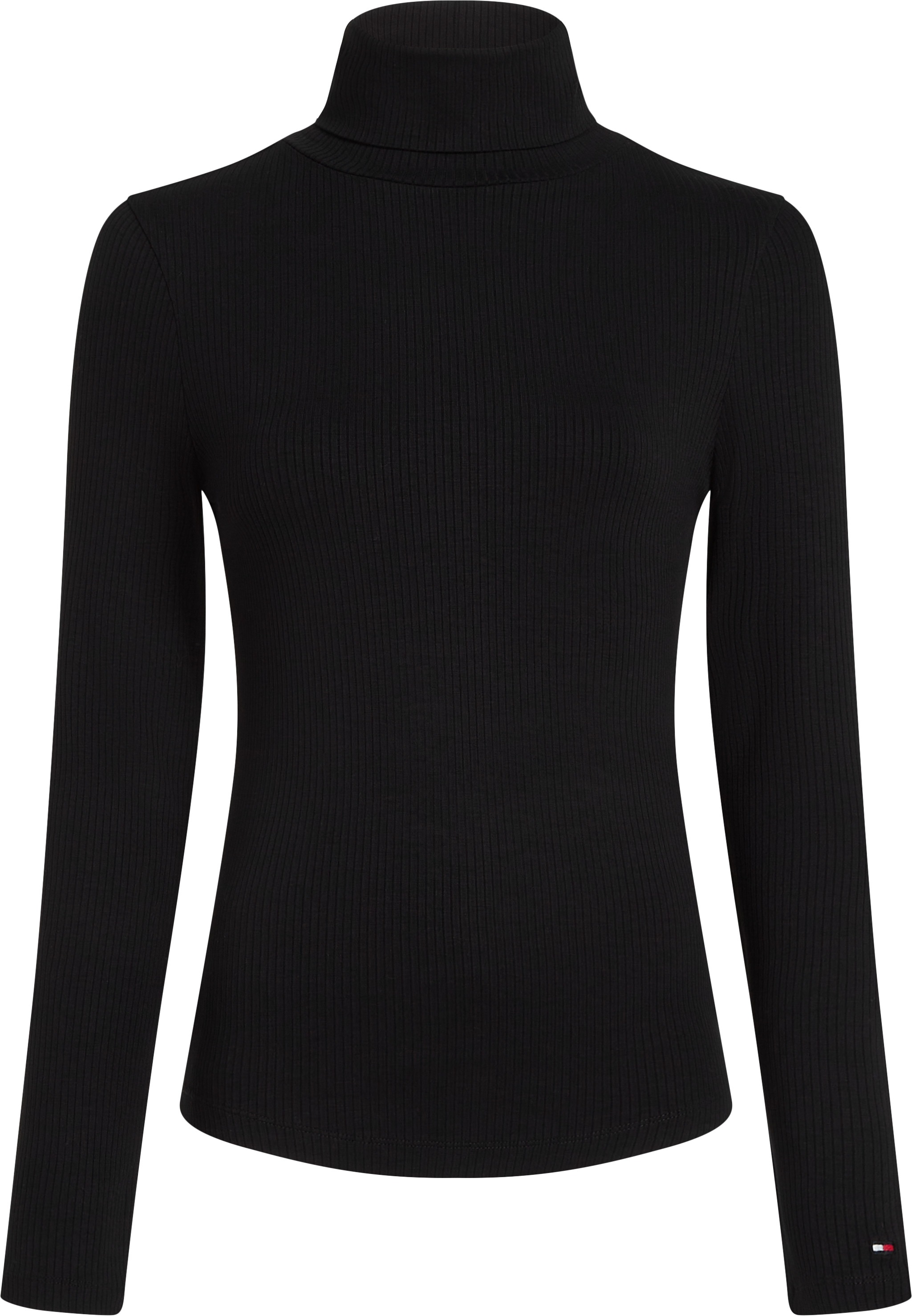 Tommy Hilfiger Langarmshirt »SLIM 5X2 RIB ROLL-NK LS«, in gerippter Struktur