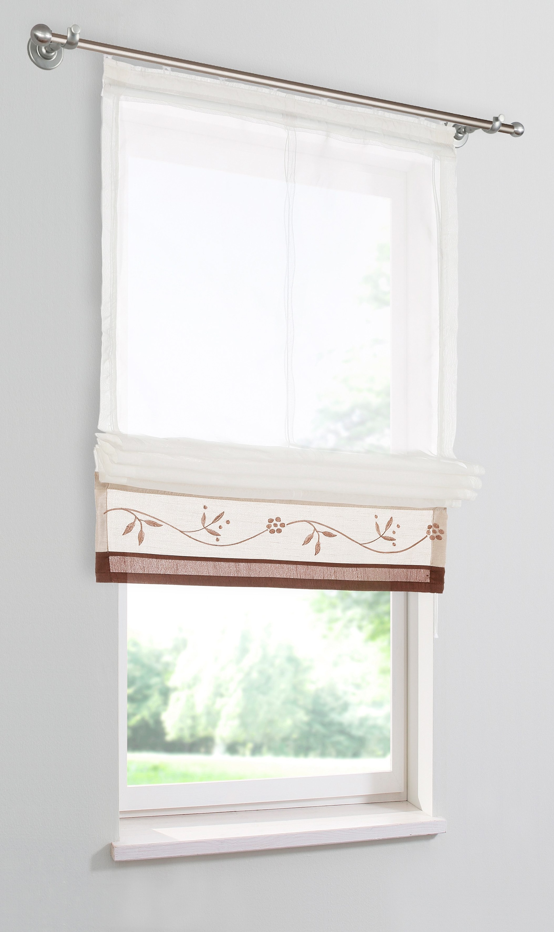 Raffrollo my Polyester »Sorel«, Transparent, home Klettband, | Bestickt, mit BAUR