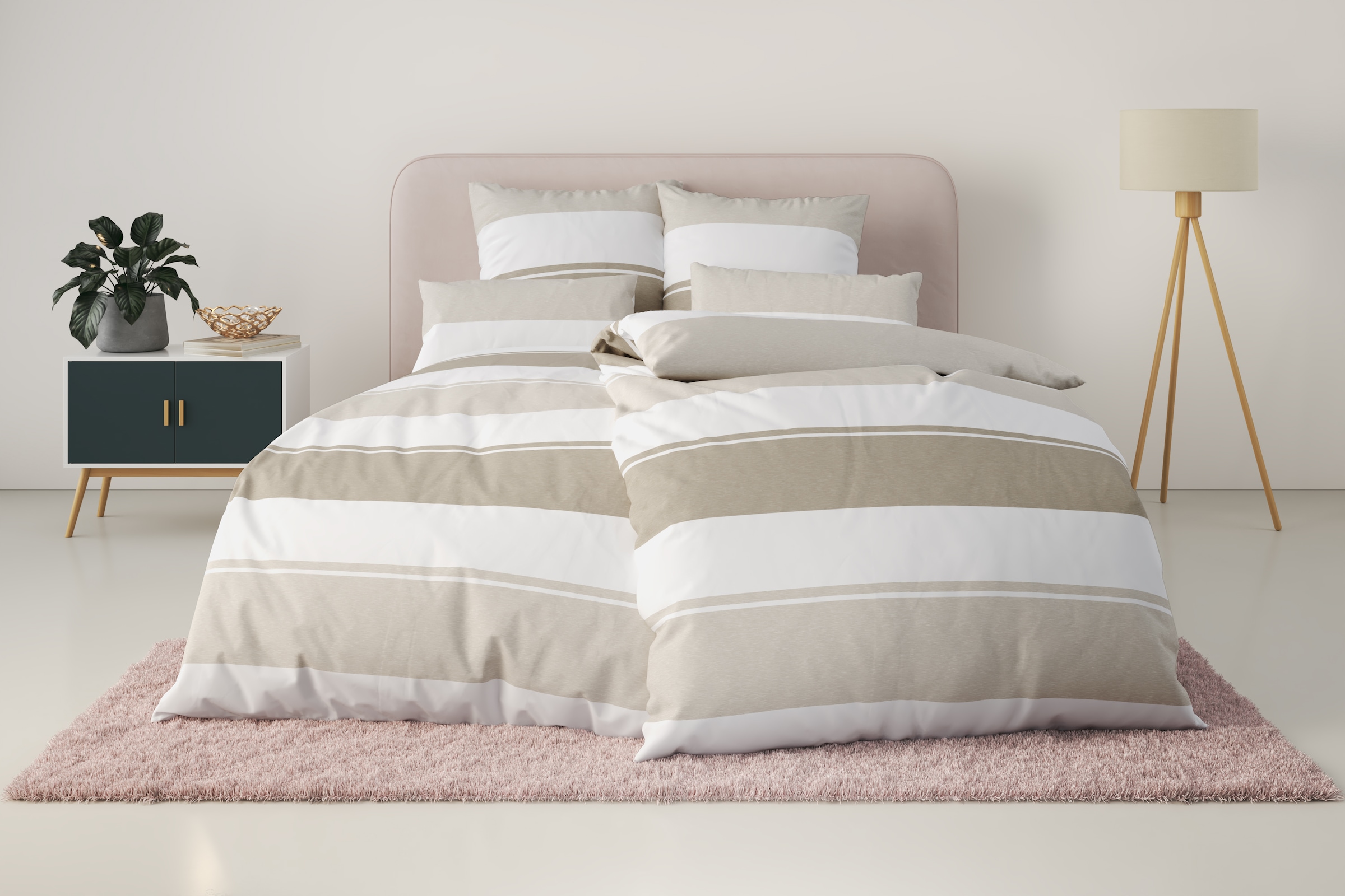 OTTO home Bettwäsche "Yonne" 2 Stk. in frischen Farben, gestreifte Bettwäsc günstig online kaufen