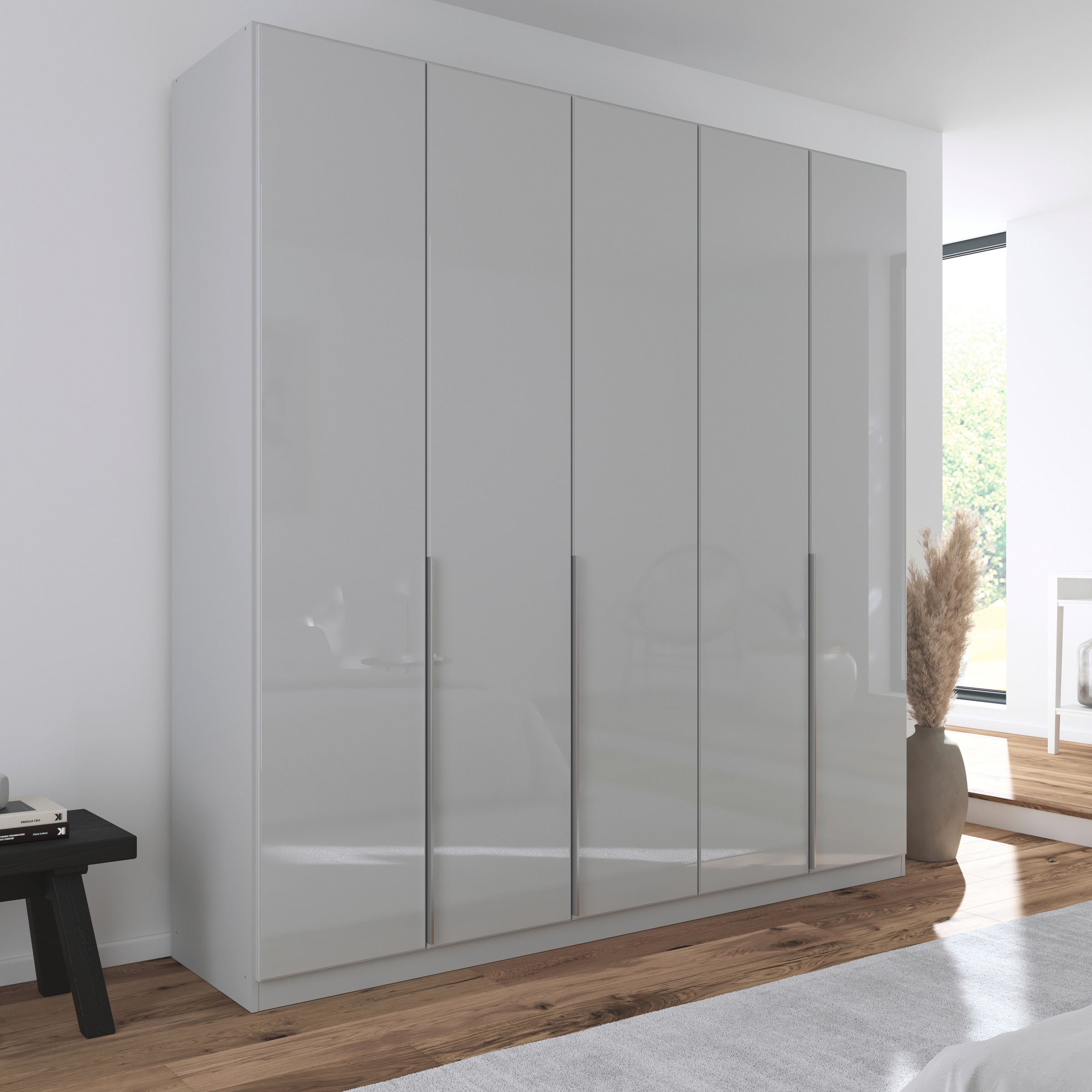 rauch Drehtürenschrank »Kleiderschrank Kleiderschränke Schrank Garderobe AGORDO mit Glasfront«, (in zwei Griff-Farben), durchdachte Innenausstattung, in 6 Breiten und 2 Höhen MADE IN GERMANY
