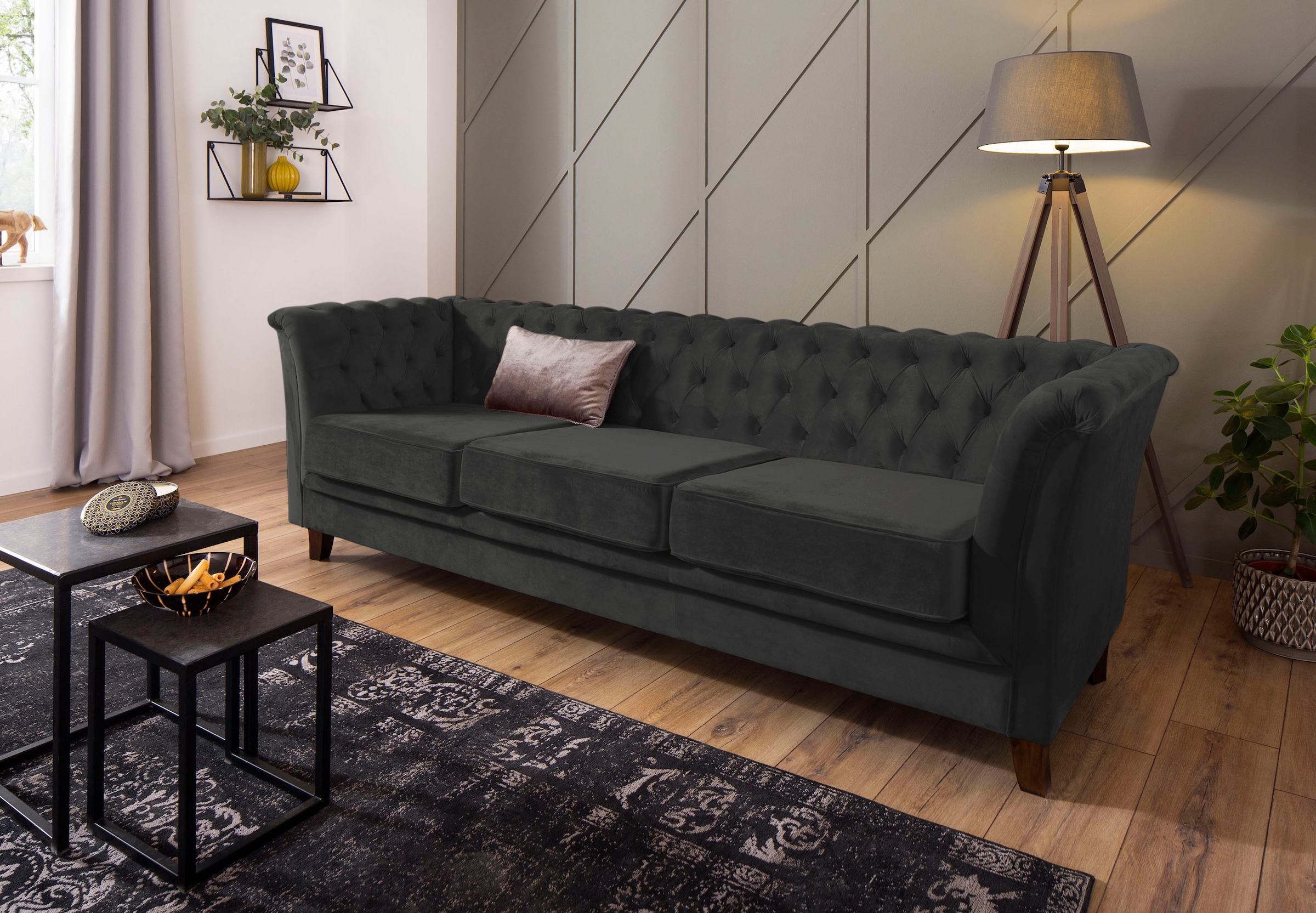 Home affaire Chesterfield-Sofa "Dover", aufwändige Knopfheftung in Chesterfield-Optik