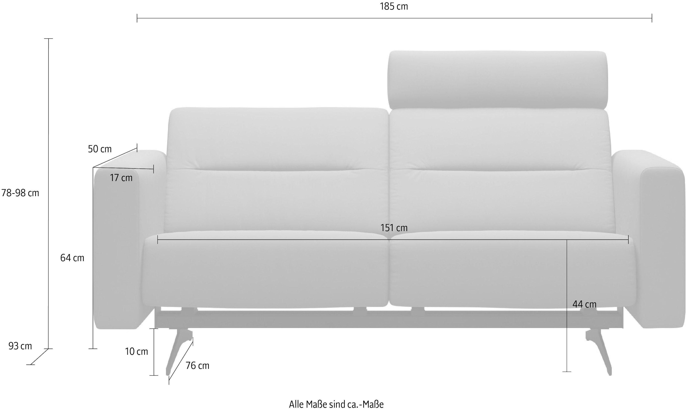 Stressless® 2-Sitzer »Stella«, Zwischennaht im Rücken, Armlehnen S2, Fuß Mattschwarz, Breite 185 cm