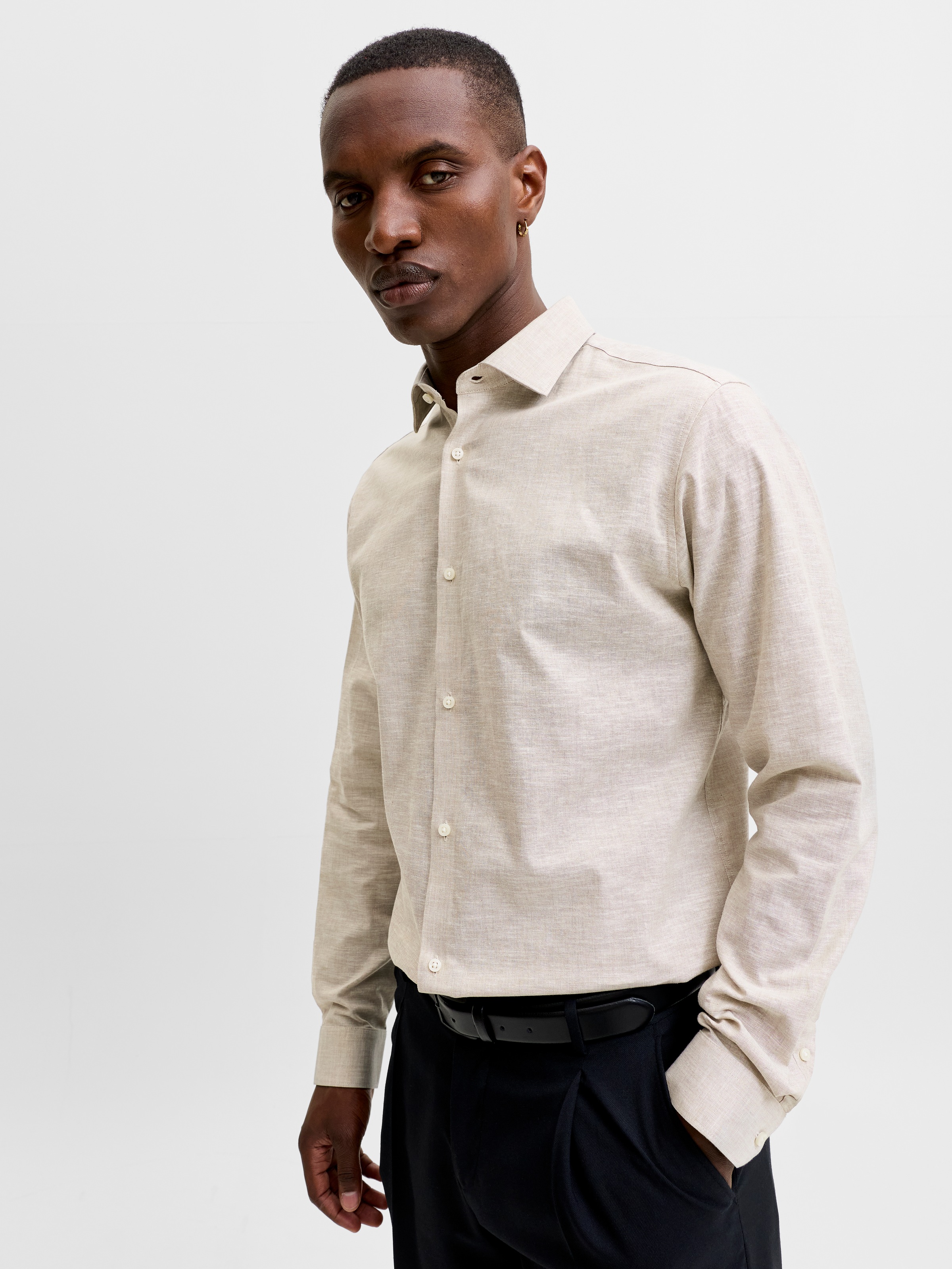 Jack & Jones Langarmhemd »JPRBLAPARKER HEATHER L/S SHIRT STYD« Baumwolle, slim fit