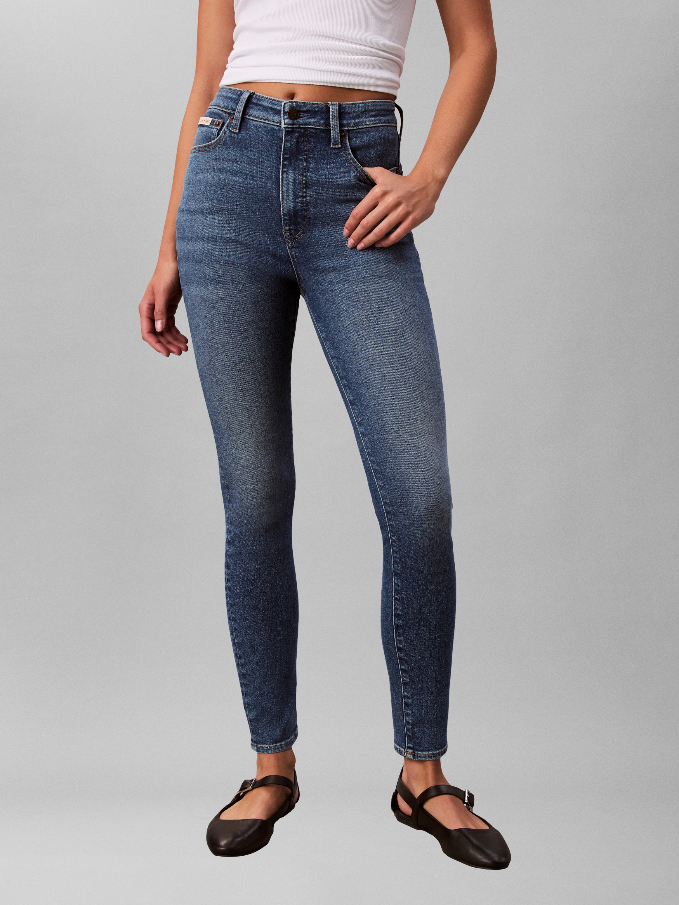 Calvin Klein High-waist-Jeans skinny fit, used washed