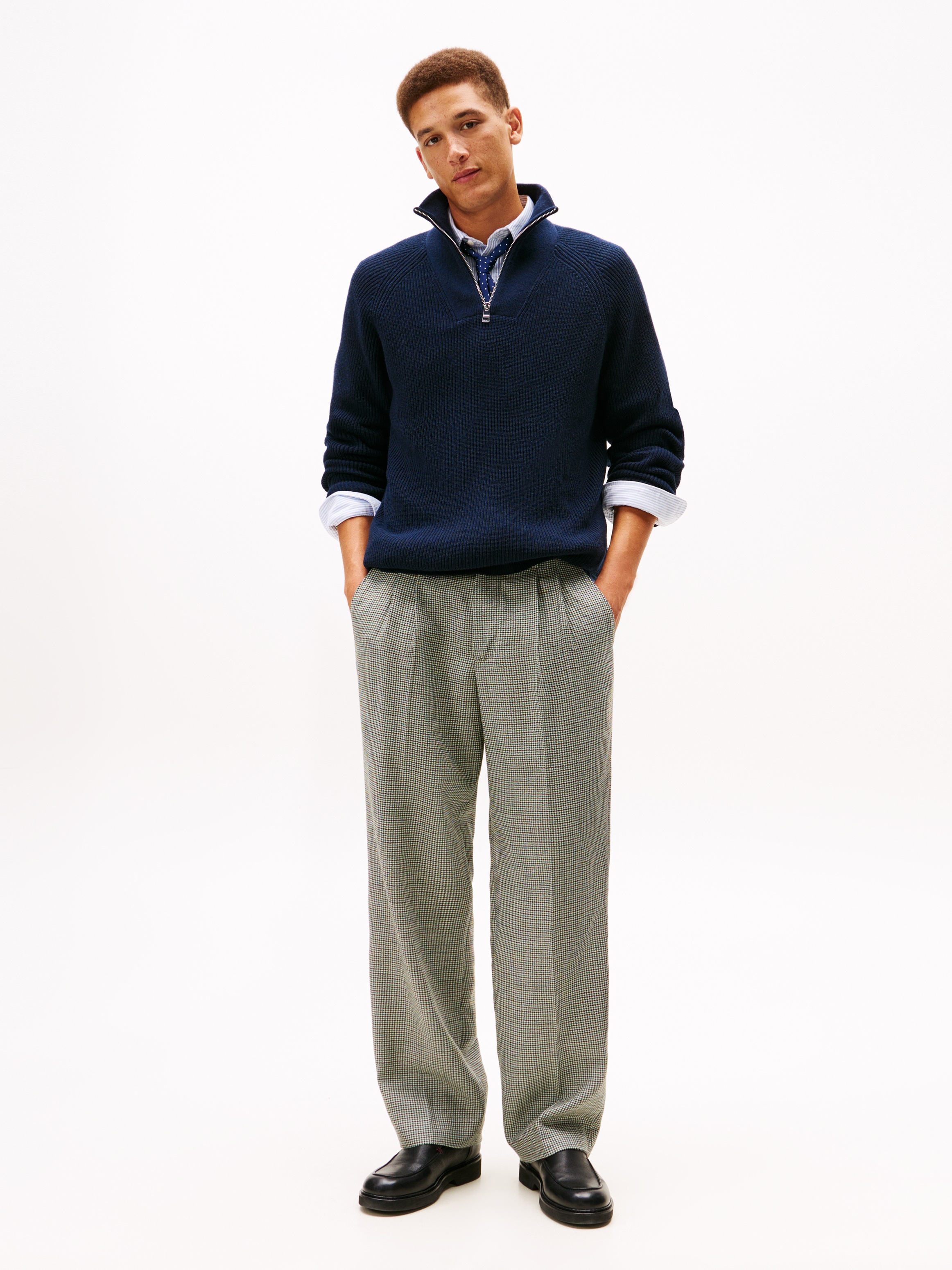 Thumbnail - Tommy Hilfiger Troyer "FISHERMAN RIB ZIP MOCK" relaxed fit, Stehkragen mit Reißverschluss