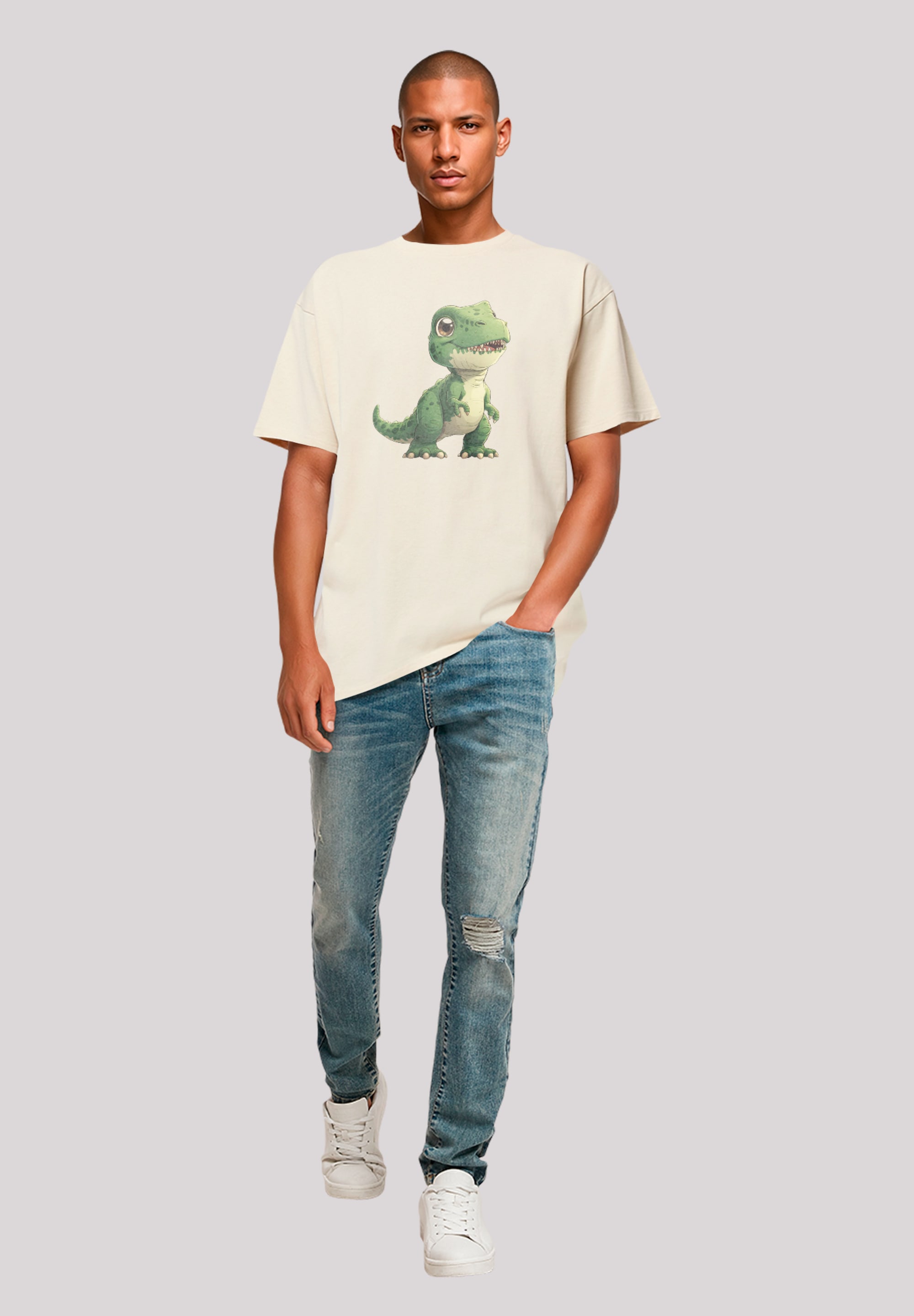 F4NT4STIC T-Shirt »Süßer grüner Dino«, Premium Qualität