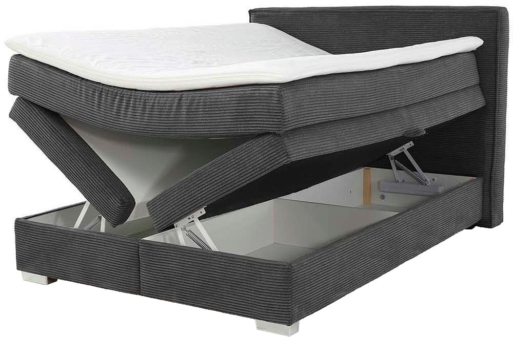 Jockenhöfer Gruppe Boxspringbett »Arabella, 2x 70er Boxen mit Stauraum«, Wende-Bonell-Federkern-Matratze (H2/H3), inkl. Topper