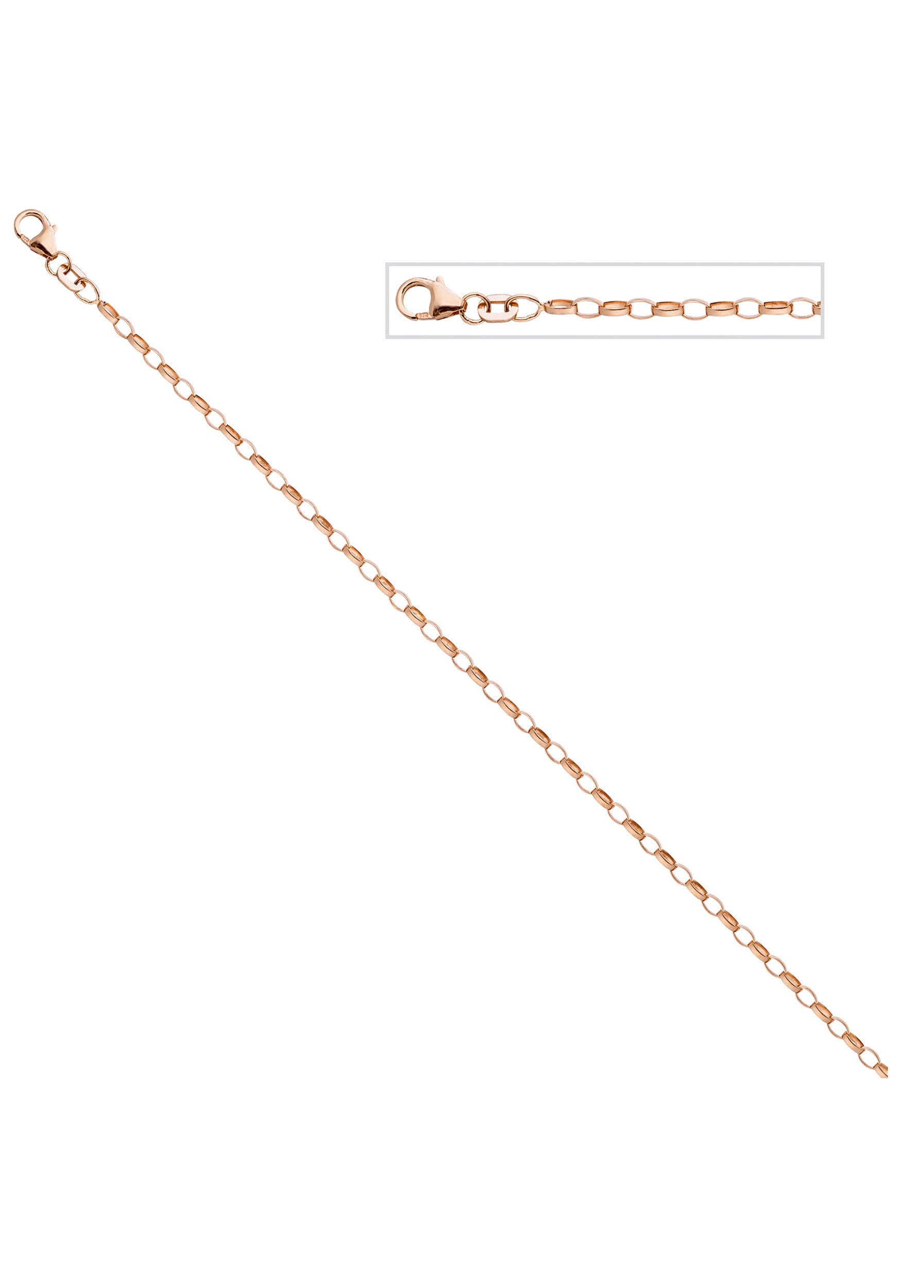 JOBO Kette ohne Anhänger, Ankerkette 925 Silber roségold vergoldet 80 cm  bestellen | BAUR | Silberketten
