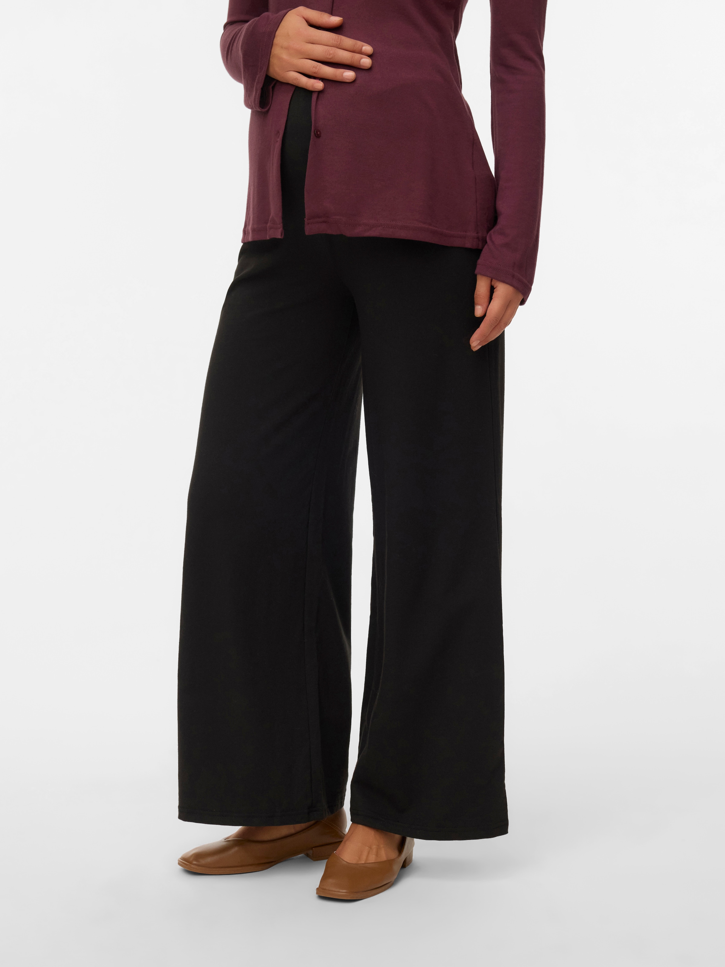 Mamalicious "MLAMILA WIDE JRS PANTS HW NOOS" Materialmix, regular fit, high Waist