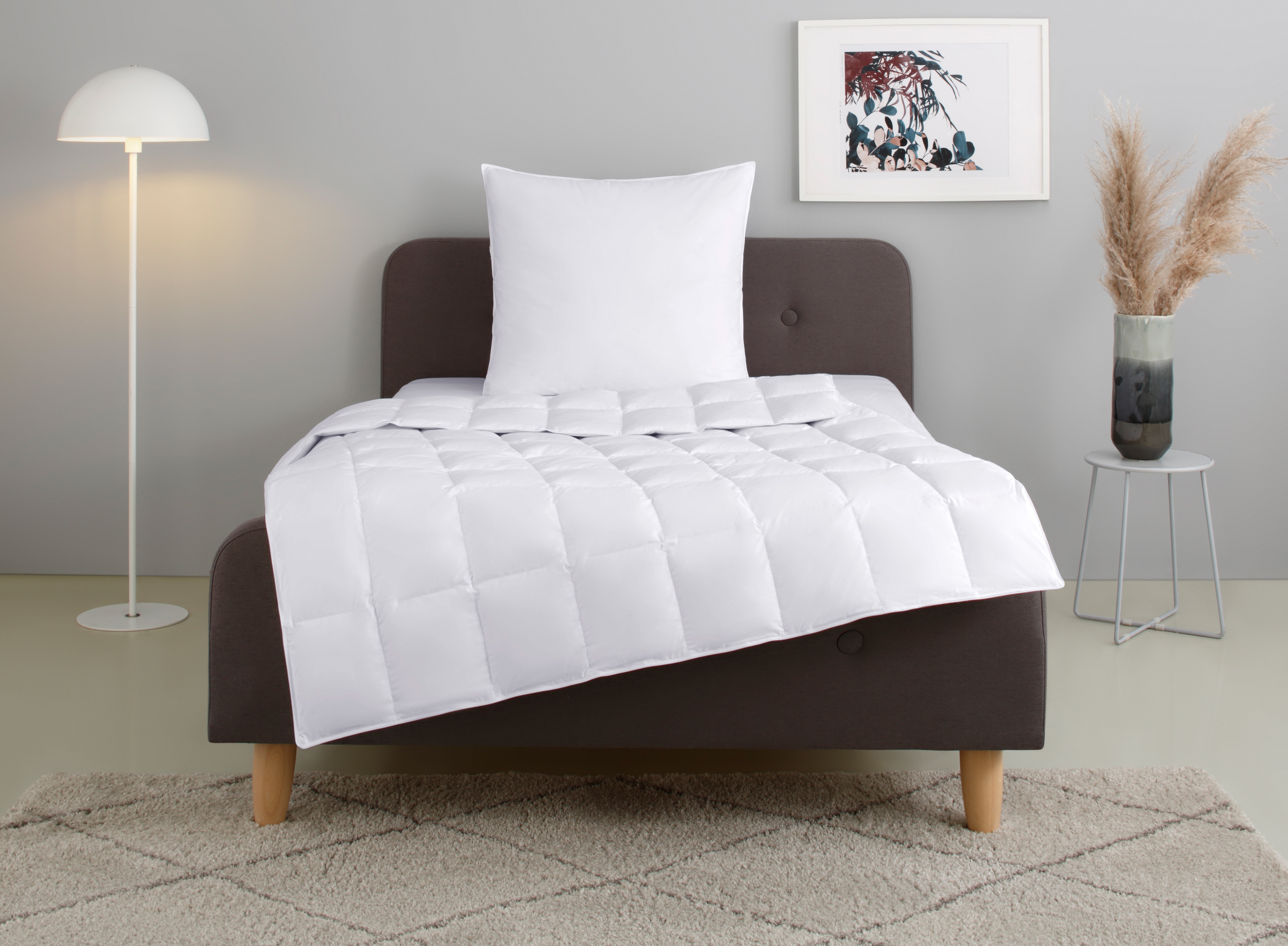 OTTO home Federbettdecke + Kopfkissen "Irah Bettdecke 135x200 cm, 155x220 cm" Set mit Kissen 80x80 cm, Sommer, Winter, Made in Germany
