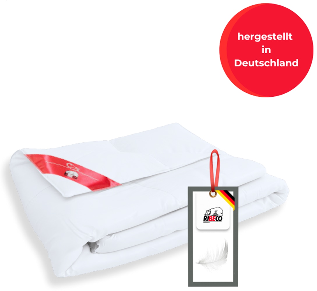 RIBECO Daunenbettdecke + Kopfkissen "Johanna" Daunenbettdeck & Federkissen Hergestellt in Deutschland